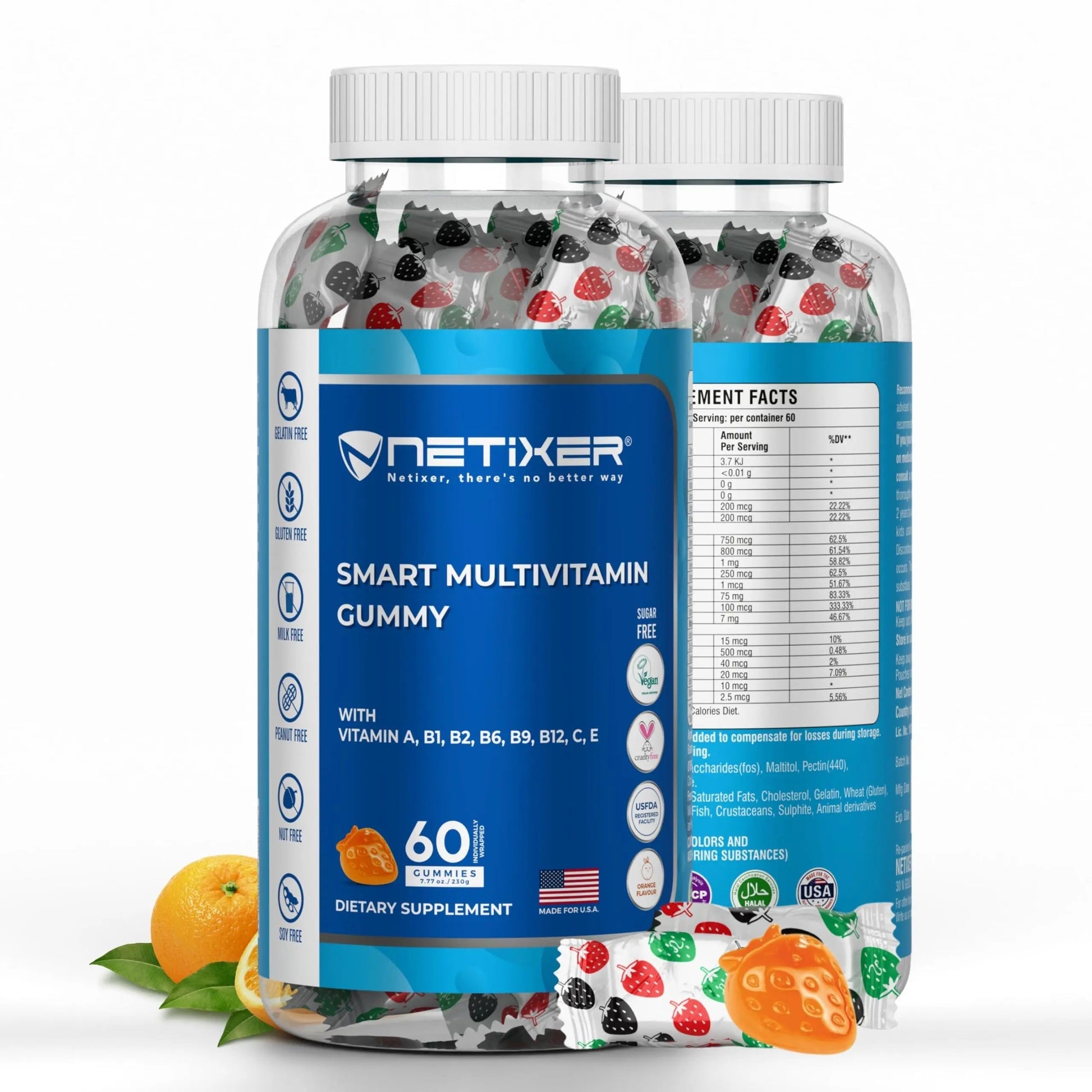 nETiXER Multivitamin Gummies – 60 Vegan Berry Gummies with Vitamins A, C, D, E, B12, Biotin, Zinc, Iodine – Gelatin-Free, Gluten-Free nETiXER uk supplements