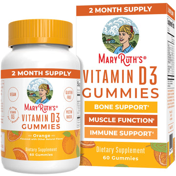 MaryRuth Organics Vitamin D3 Gummies | 2 Month Supply | Adults & Kids Vitamin D Gummy | Immune Support Supplement | VIT D3 1000IU for Bone Health&Muscle Function | Vegan | Non-GMO | Gluten Free | 60 MARYRUTH'S uk supplements