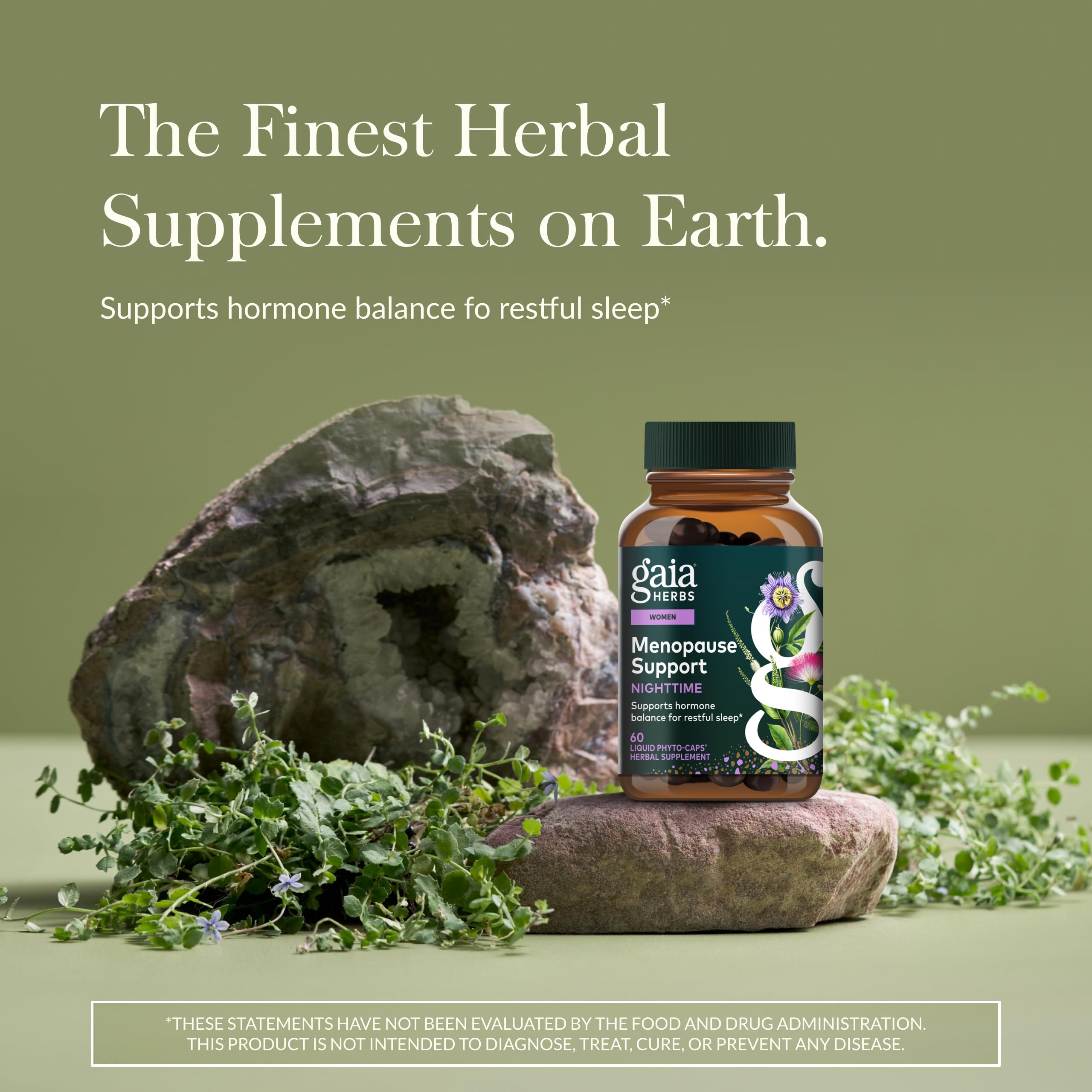 Gaia Herbs Menopause Support Nighttime - Menopause Supplement for Women* - with Black Cohosh, Mimosa, Passionflower & St. John's Wort - 60 Vegan Liquid Phyto-Caps (30 Servings) Gaia Herbs uk supplements