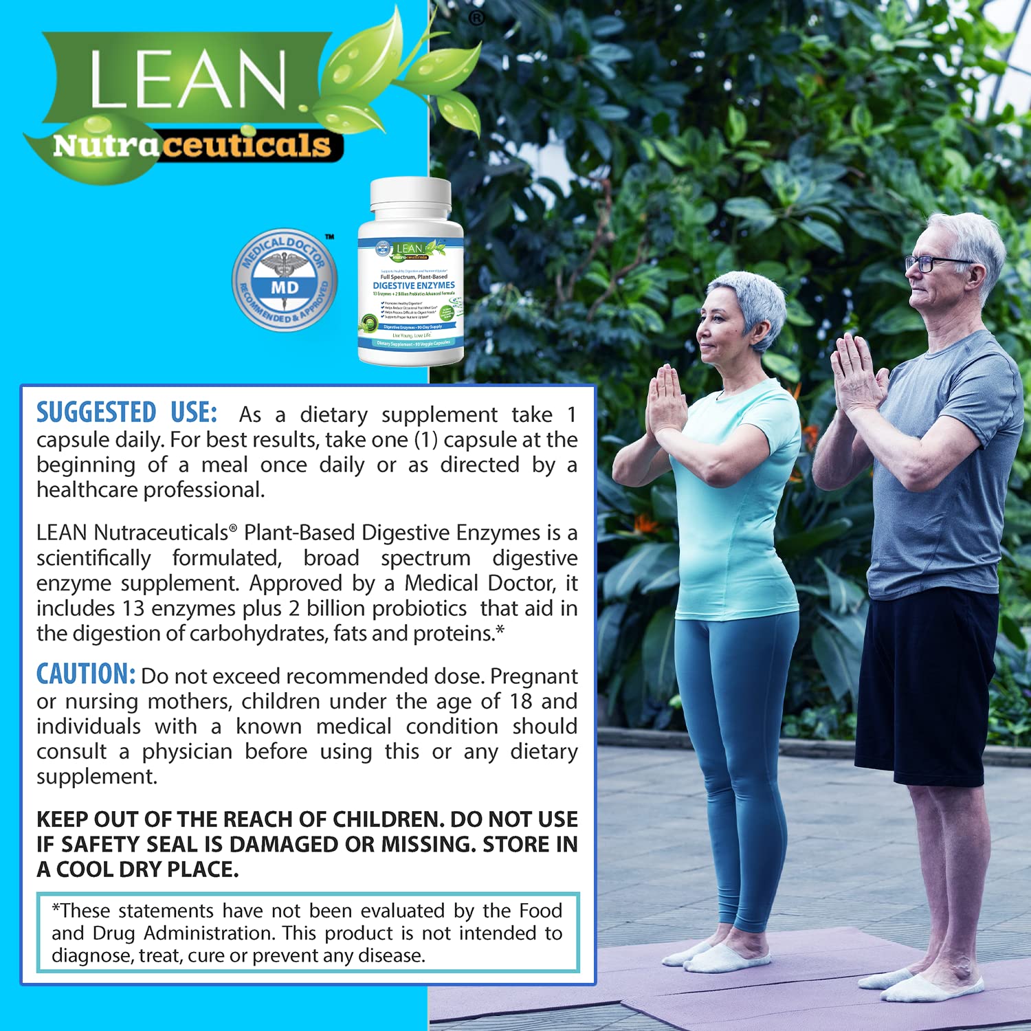 Digestive Enzymes with Probiotics, 90 Day Gut Health Supplement, 90 Cap LEAN Nutraceuticals uk supplements