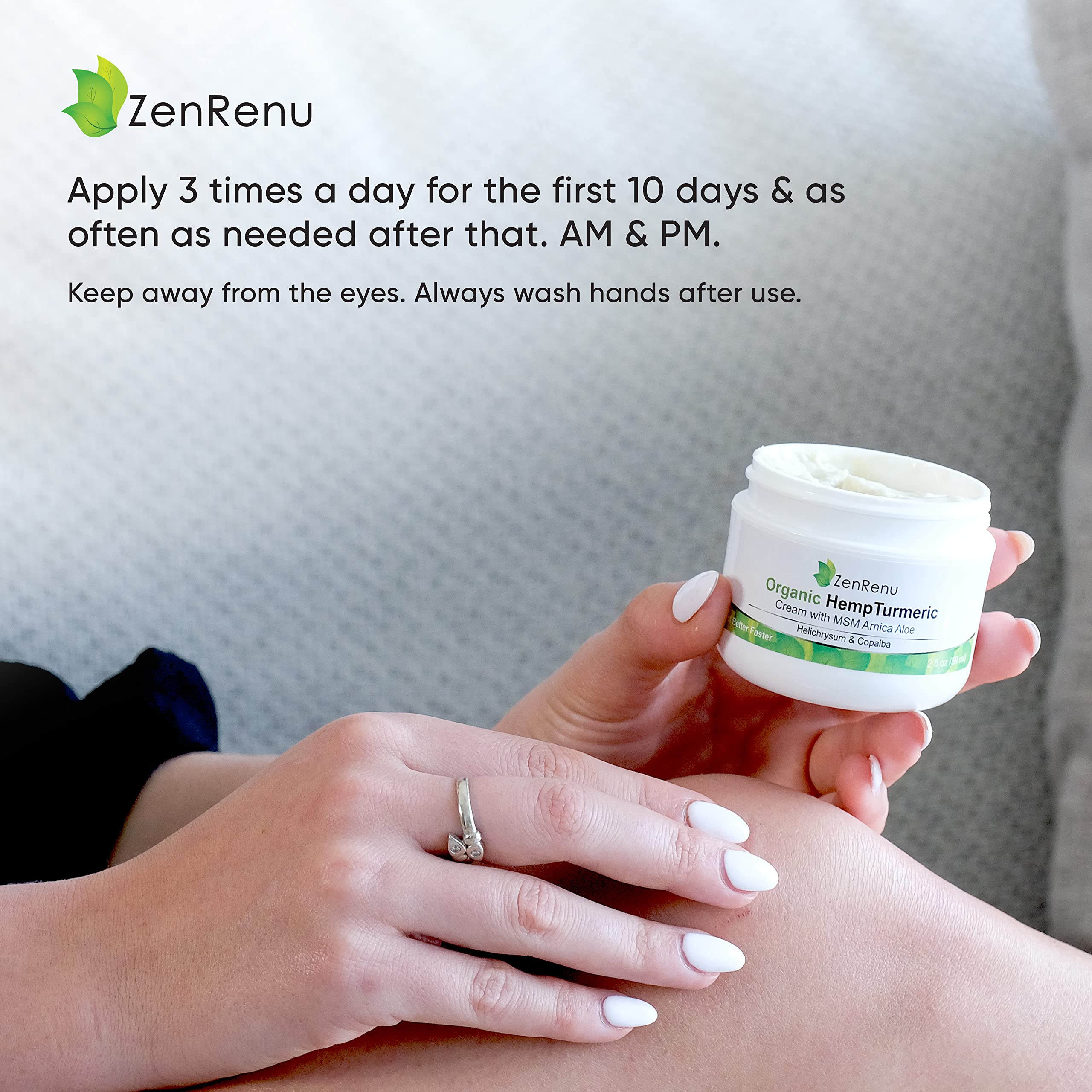 Zenrenu Hemp Joint & Muscle Relief Cream with Turmeric, Arnica, MSM, Hemp Oil & 7 Essential Oils - Non-Greasy & Soothing Formula for Back, Neck, Elbows, Knees, & Hip - ZenRenu, 2 oz Zenrenu uk supplements