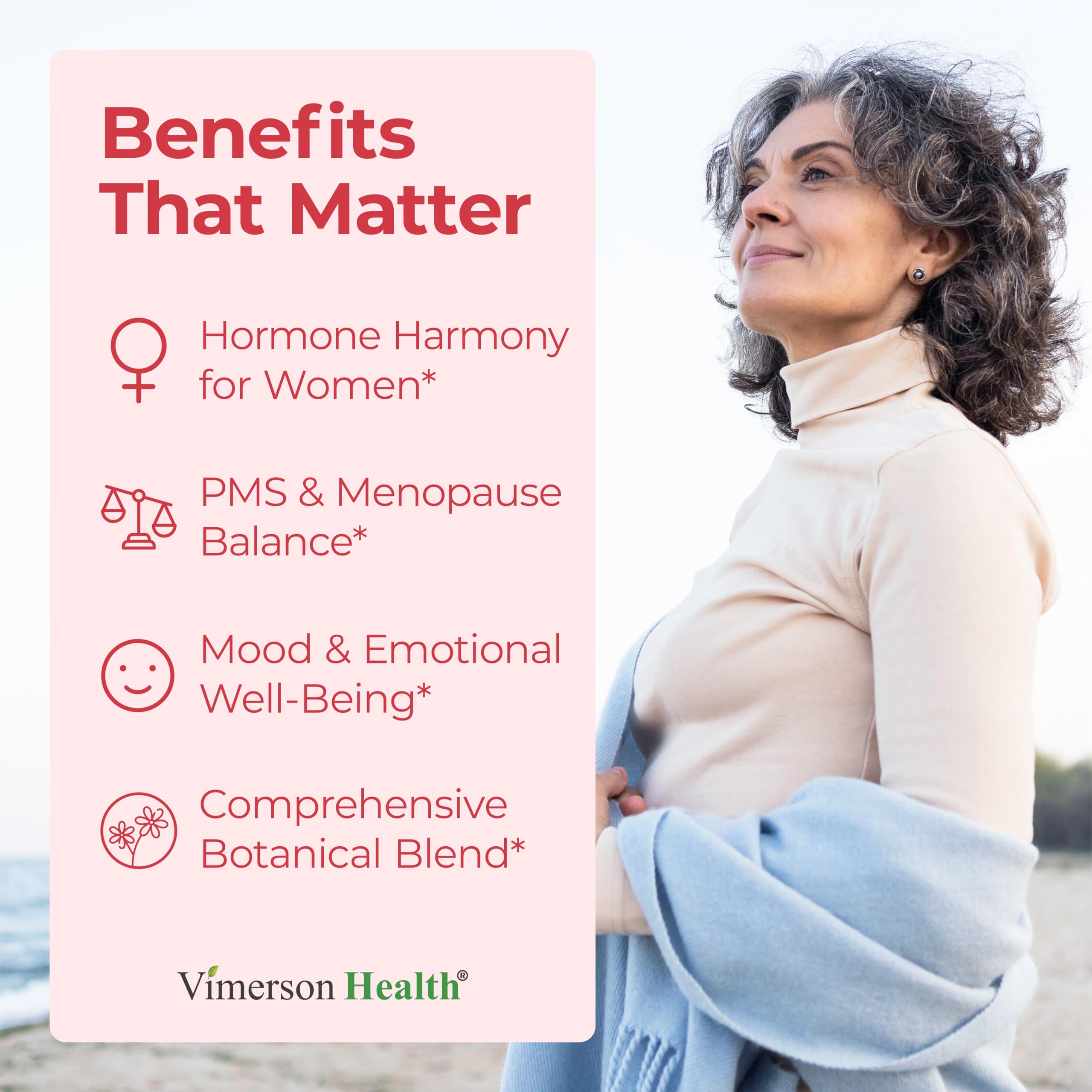 Hormone Harmony for Women with Black Cohosh, Dong Quai & Red Clover – Natural Hormone Balance for Women of All Ages – Supports PMS, Menopause & Mood – Women’s Hormone Balance Supplement – 60 Capsules Vimerson Health uk supplements