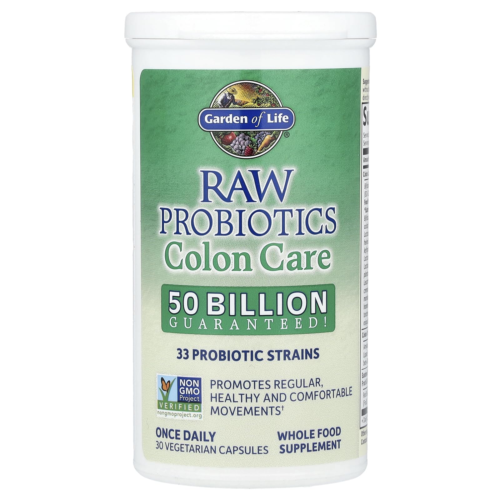 Garden of Life Probiotics for Women and Men - Raw Probiotics Colon Care 50 Billion CFU and Enzymes, Shelf Stable Once Daily Acidophilus Probiotic for Regularity and Immune Health Support, 30 Capsules Garden of Life uk supplements