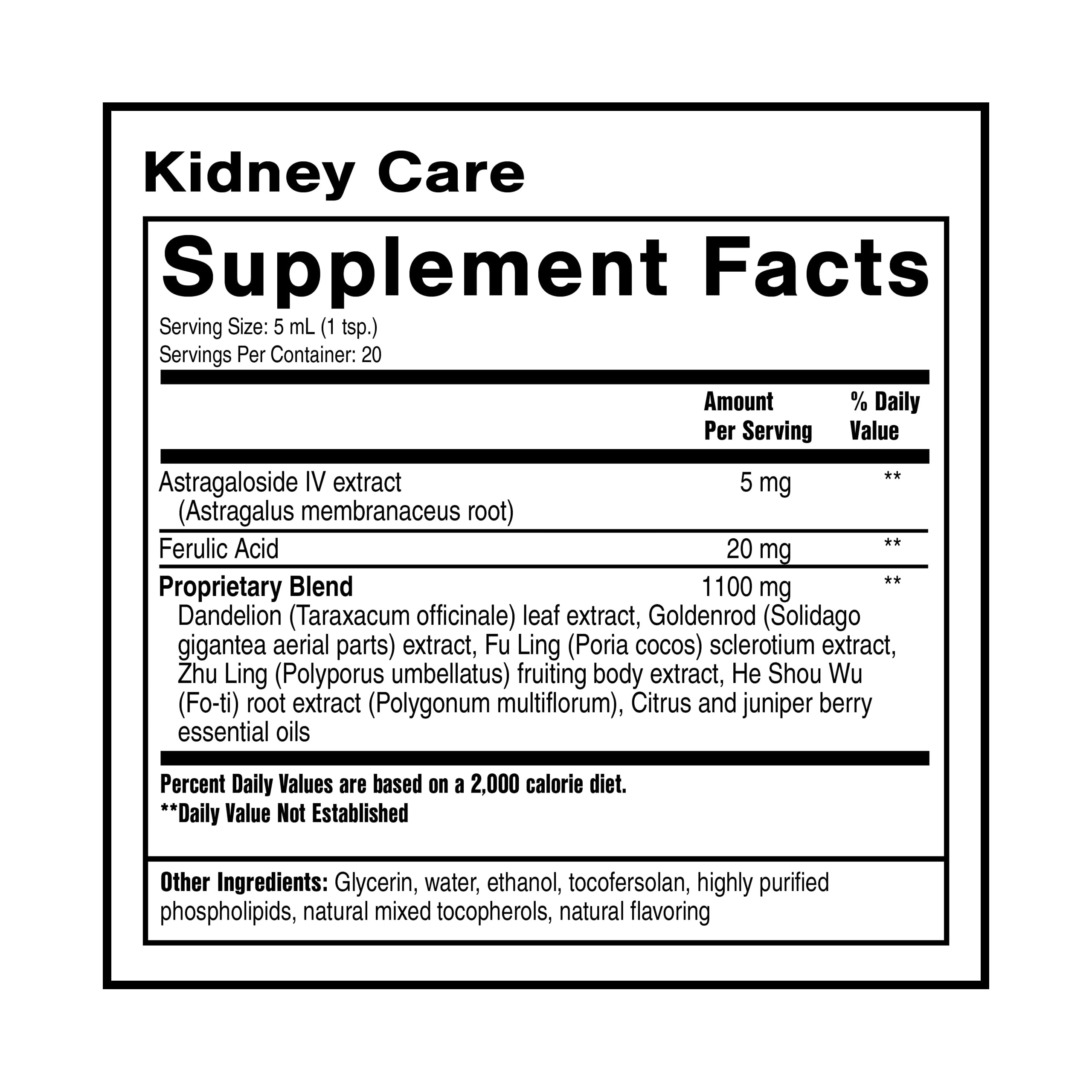 Quicksilver Scientific Kidney Care - Kidney Cleanse & Lymphatic Drainage Supplements - Astragaloside IV Extract, Zhu Ling, Goldenrod, Ferulic Acid, He Shou Wu & Dandelion Leaf (3.38oz / 100ml) Quicksilver Scientific uk supplements