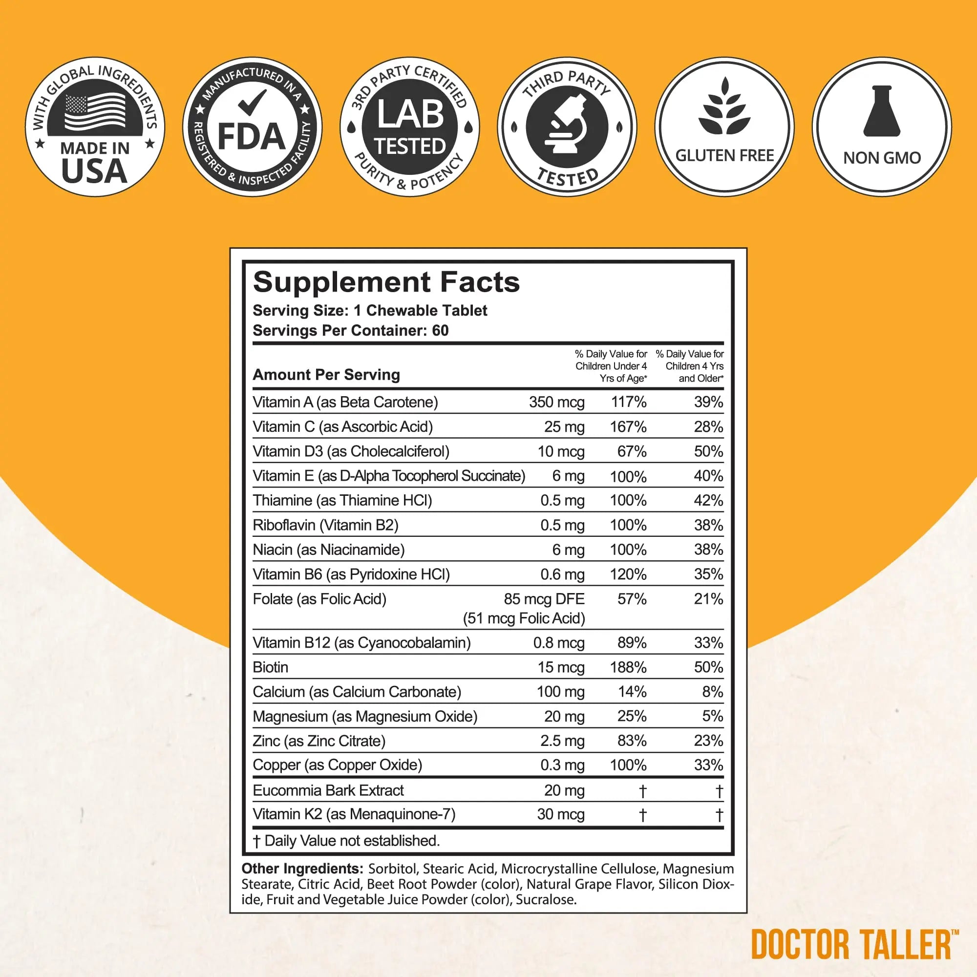 NuBest Doctor Taller Kids - Kids Multivitamins, Toddler Vitamins - Support Healthy, Immunity and Bone Strength for Ages 2 to 9 NuBest uk supplements