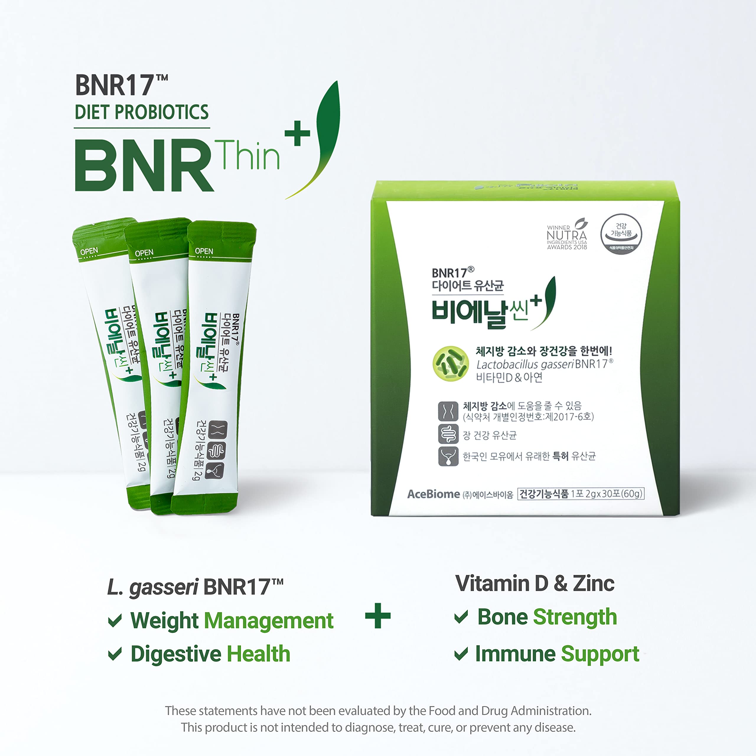 BNRThin Plus, Weight Management Probiotic Powder, 10 Billion CFU Guaranteed, Lactobacil AceBiome uk supplements
