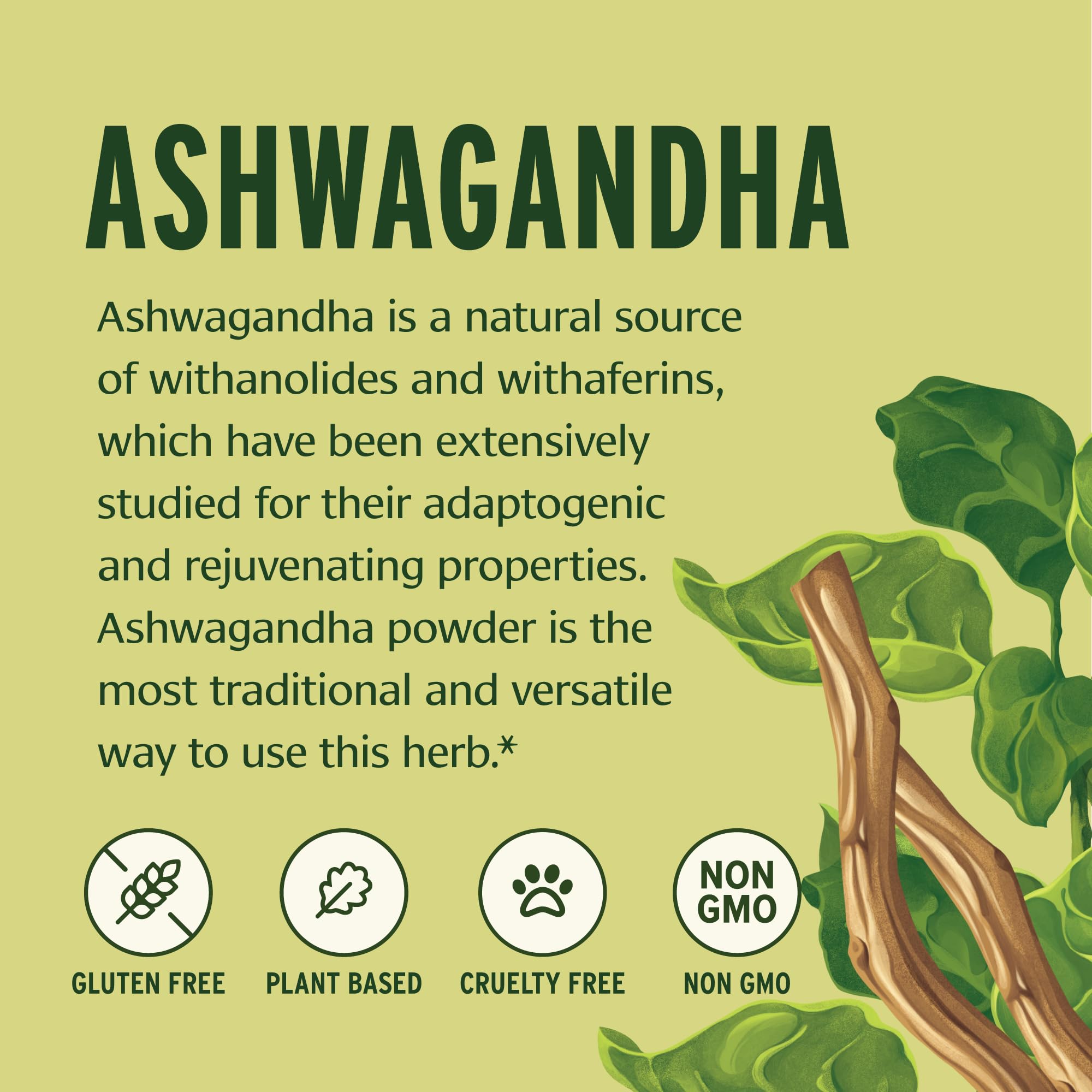Banyan Botanicals Organic Ashwagandha Root Powder–1lb Bulk (504 Servings)Natural Cortisol Manager & Adrenal Support–Stress Relief, Better Sleep & Energy–Adaptogen for Smoothies & Moon Milk–Vegan,FFL* Banyan Botanicals uk supplements