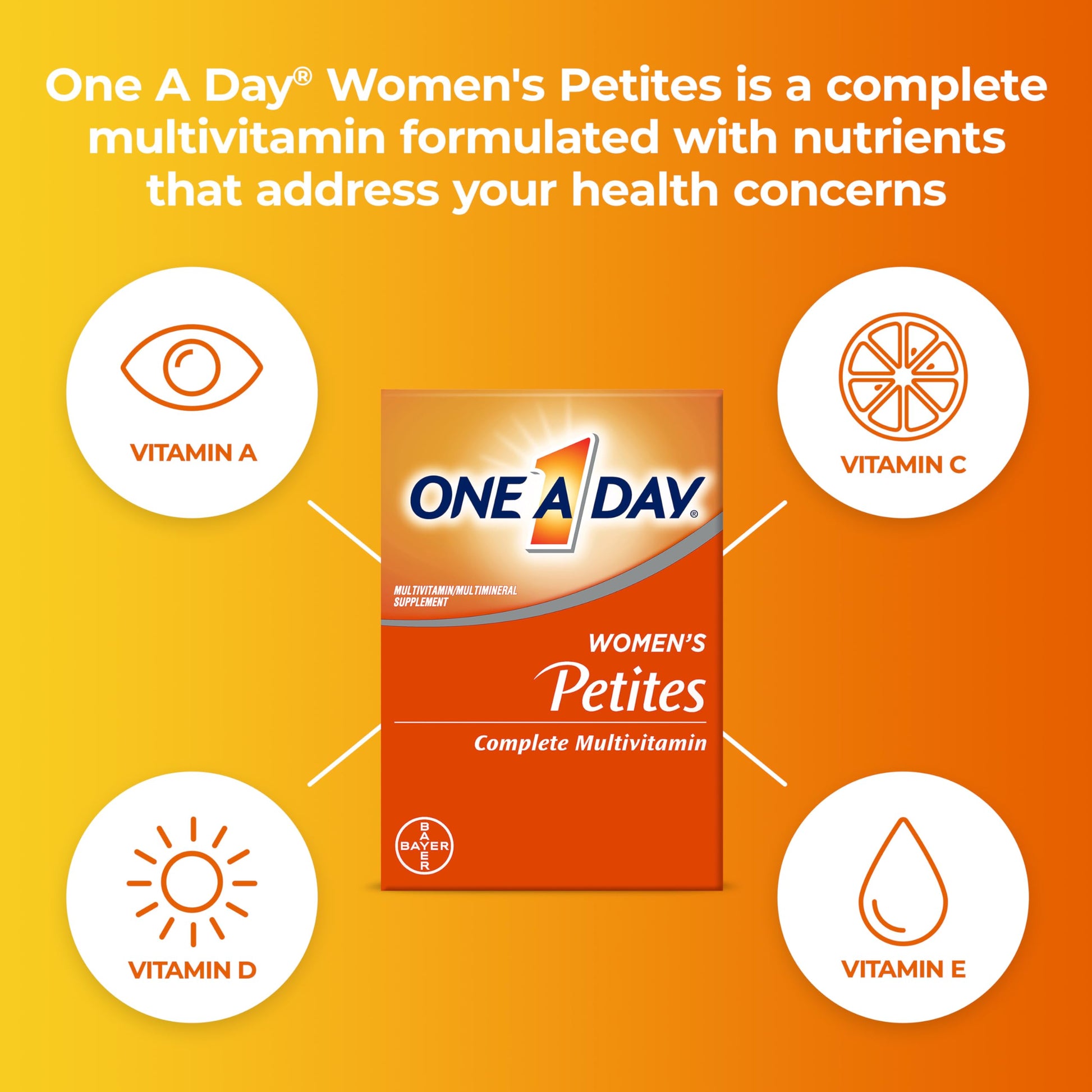 One A Day Women’s Petites Multivitamin,Supplement with Vitamin A, C, D, E and Zinc for Immune Health Support, B Vitamins, Biotin, Folate (as folic acid) & more,Tablet, 160 count ONE A DAY uk supplements