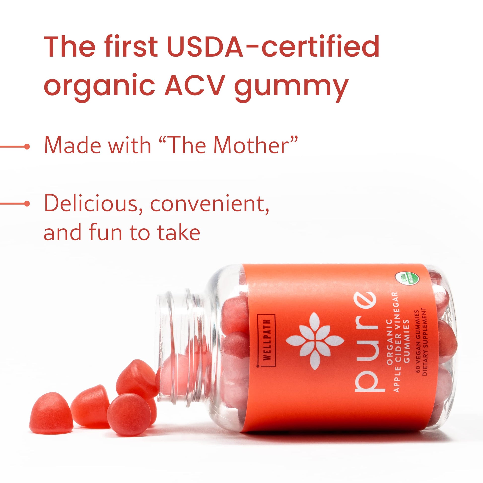 WellPath ACV Gummies with The Mother - USDA Organic, Vegan, Raw Apple Cider Vinegar WellPath uk supplements