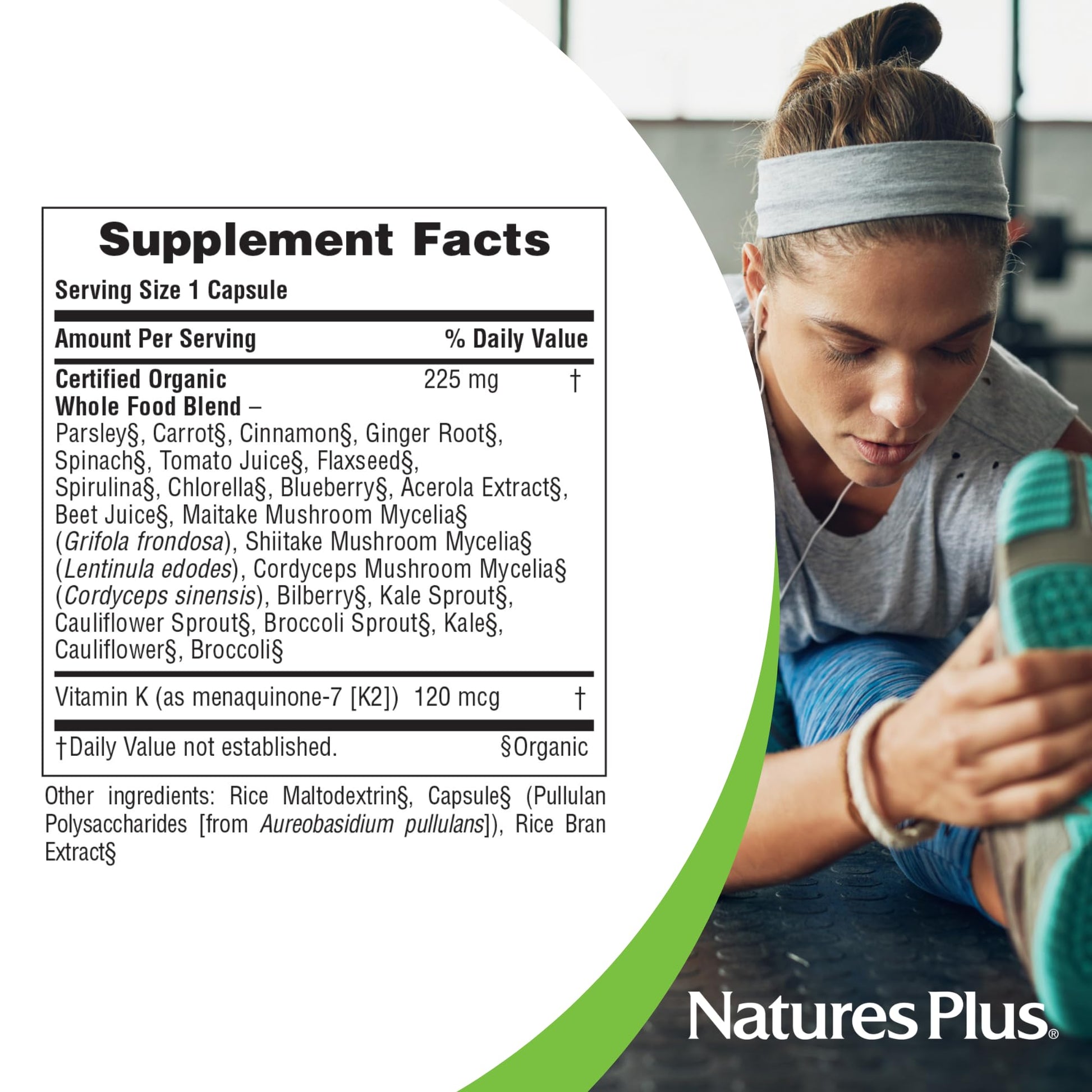 Nature's Plus Sol Garden Vit K2 120 mcg V Capsules, 60 Count NaturesPlus uk supplements