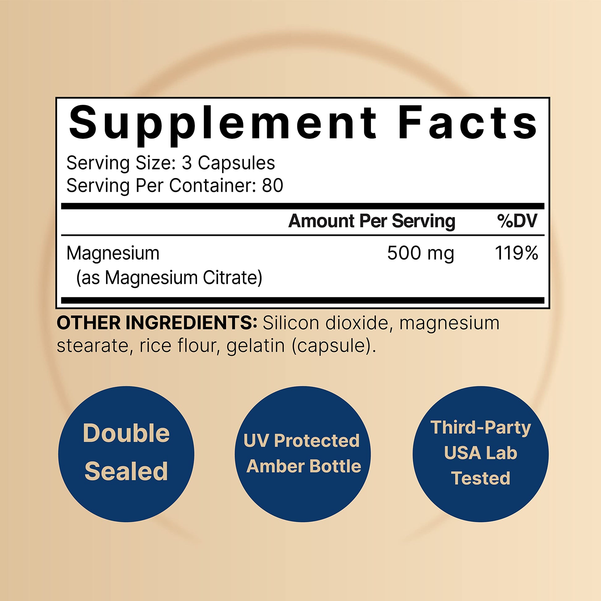 2 Pack Magnesium Citrate 500mg, 480 Capsules | High Purity Elemental Form NatureBell uk supplements