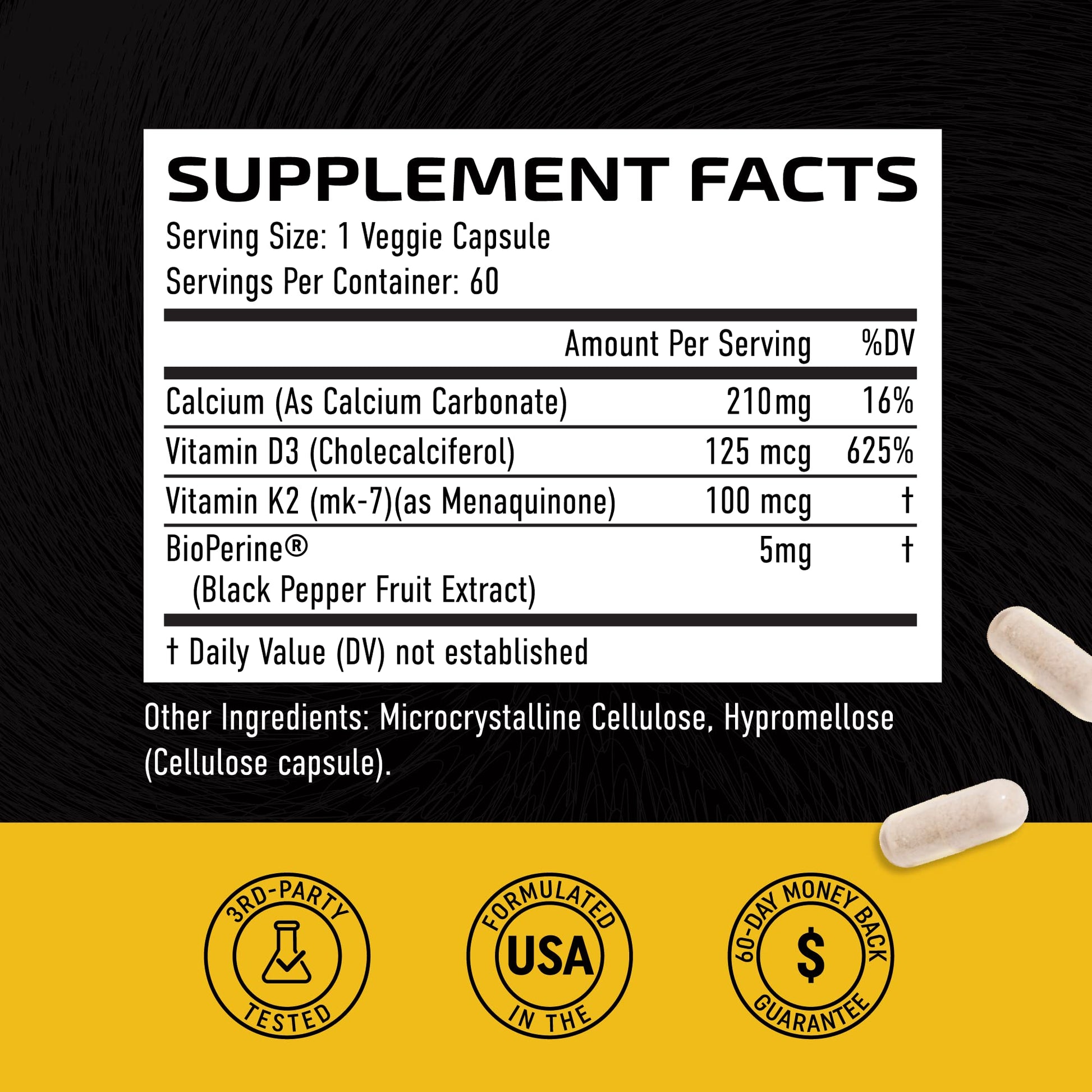 Vitamin D3 K2 5000 IU for Immune System, Strong Bones & Teeth Support | Vitamin D3 Nobi Nutrition uk supplements