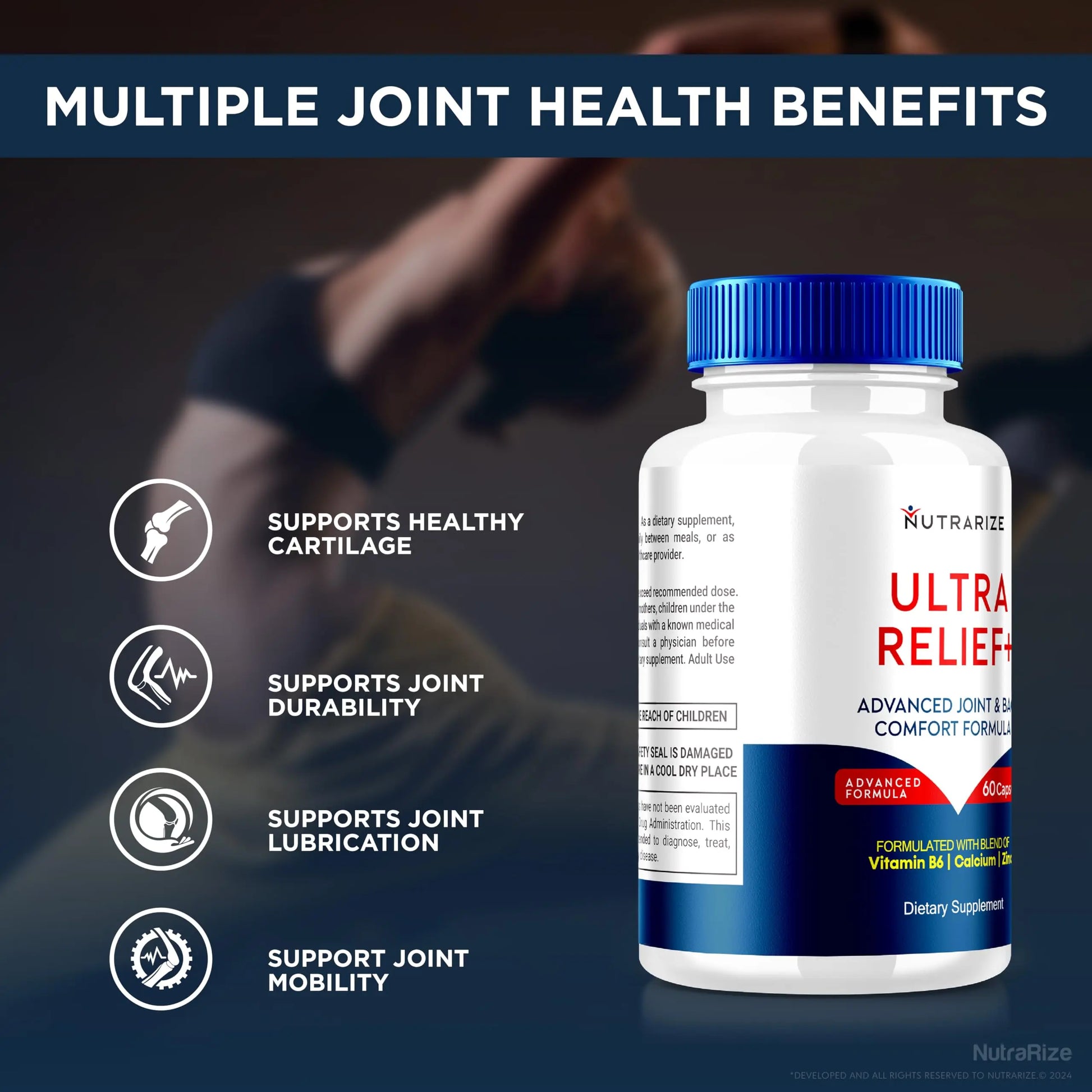 (2 Pack) Ultra Relief+ Capsules, Official Formula for Joint Health, All-Natural Supplement to Support Joint Function and Mobility, Ultra Relief + Pills, Ultra Relief Plus Reviews (120 Capsules) NutraRize uk supplements