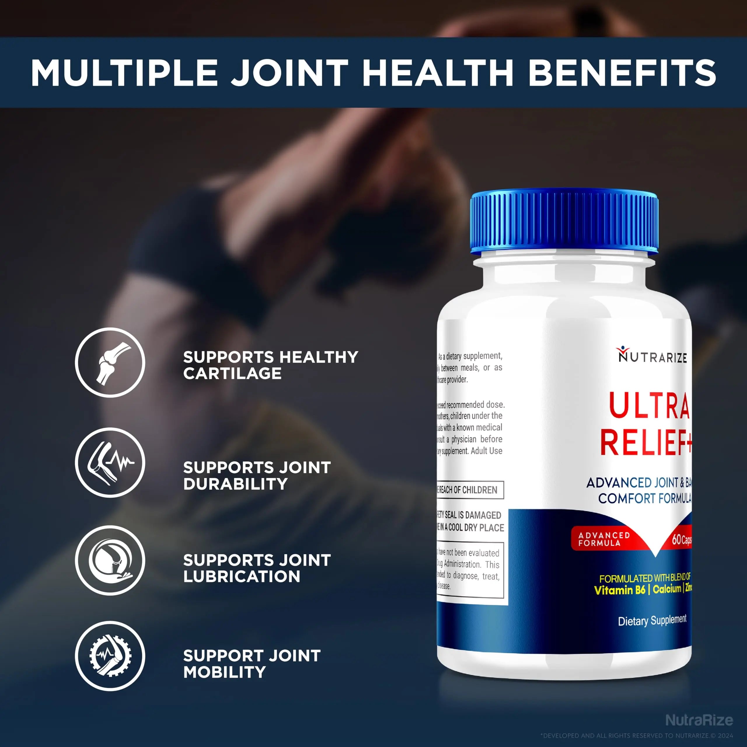 (2 Pack) Ultra Relief+ Capsules, Official Formula for Joint Health, All-Natural Supplement to Support Joint Function and Mobility, Ultra Relief + Pills, Ultra Relief Plus Reviews (120 Capsules) NutraRize uk supplements