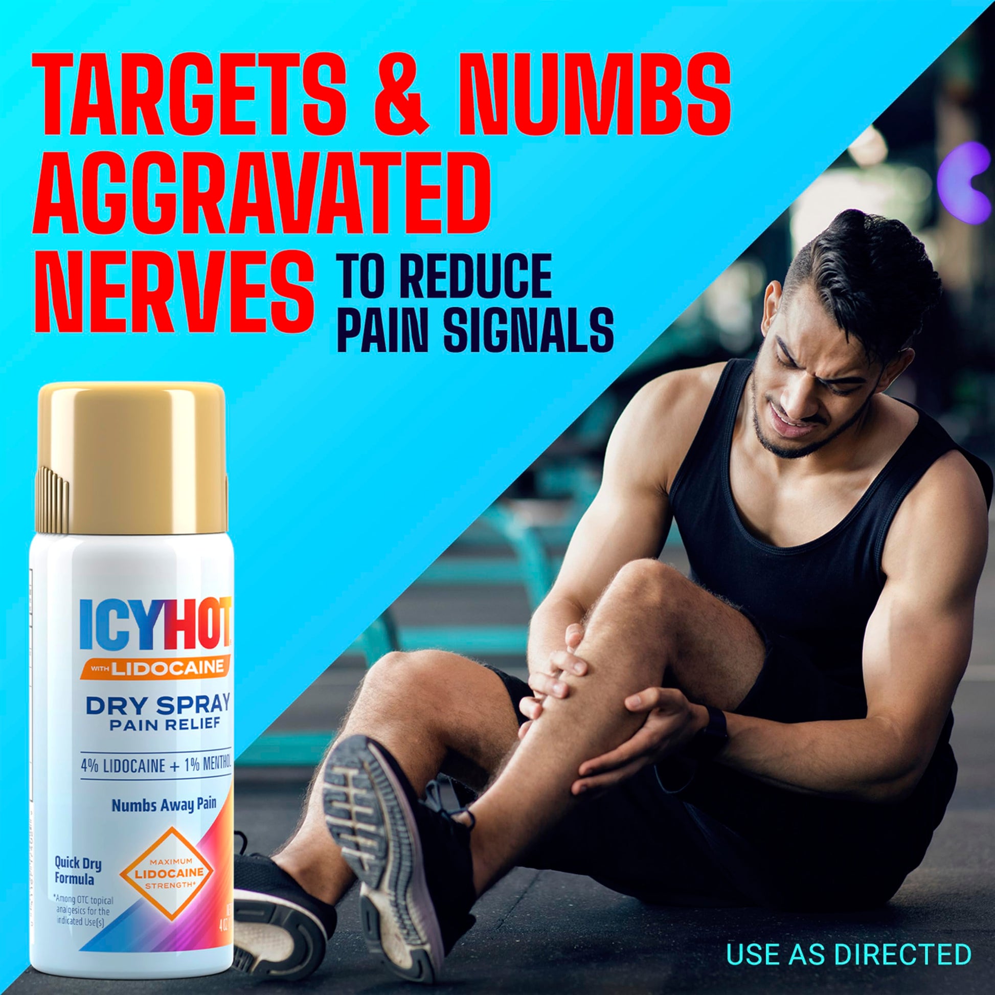 Icy Hot Lidocaine Pain Relief Dry Spray, Numb Aggravated Nerves with Max Strength Lidocaine 4% and Menthol 1%, Fast-Acting Pain Relief for Minor Pain, Backaches, Sprains and Strains, 4 oz Icy Hot uk supplements