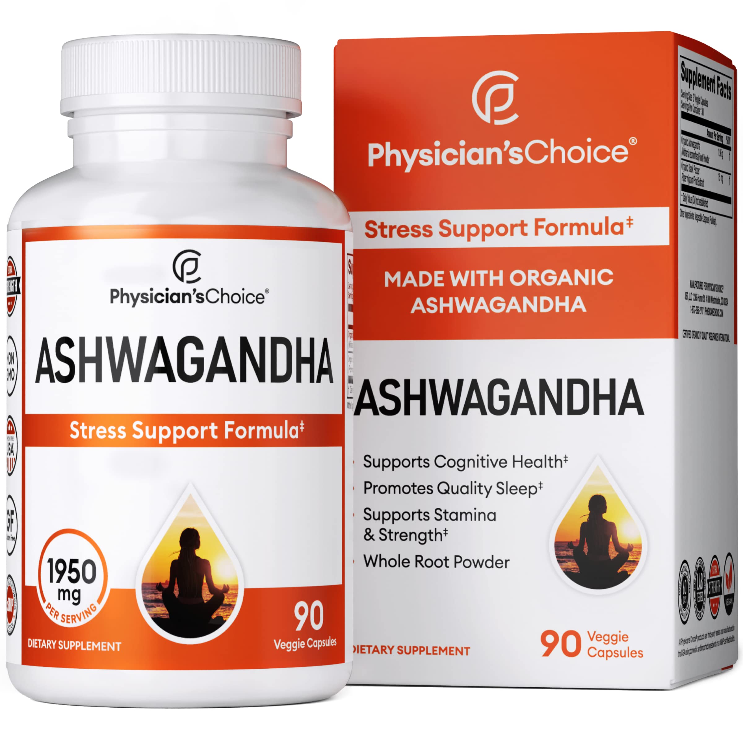 Physician's CHOICE Ashwagandha Supplement - 1950mg of Bioavailable Organic Ashwagan Physician's CHOICE uk supplements