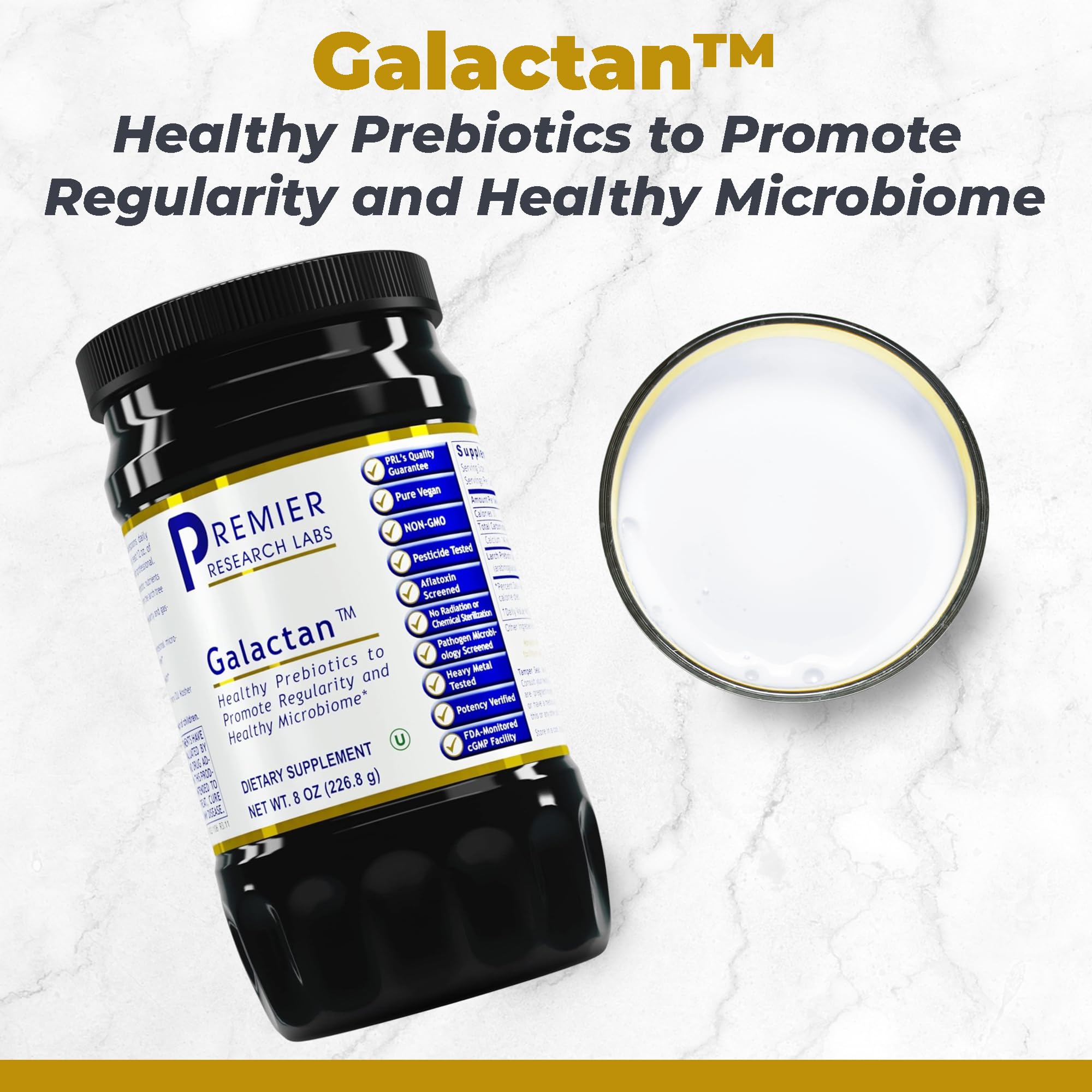 Premier Research Labs Galactan - Larch Arabinogalactan Powder for Men & Women, Prebiotic Fiber Powder for Healthy Gut Microbiome, Larch Tree Extract, Calcium - 8 oz Premier Research Labs uk supplements