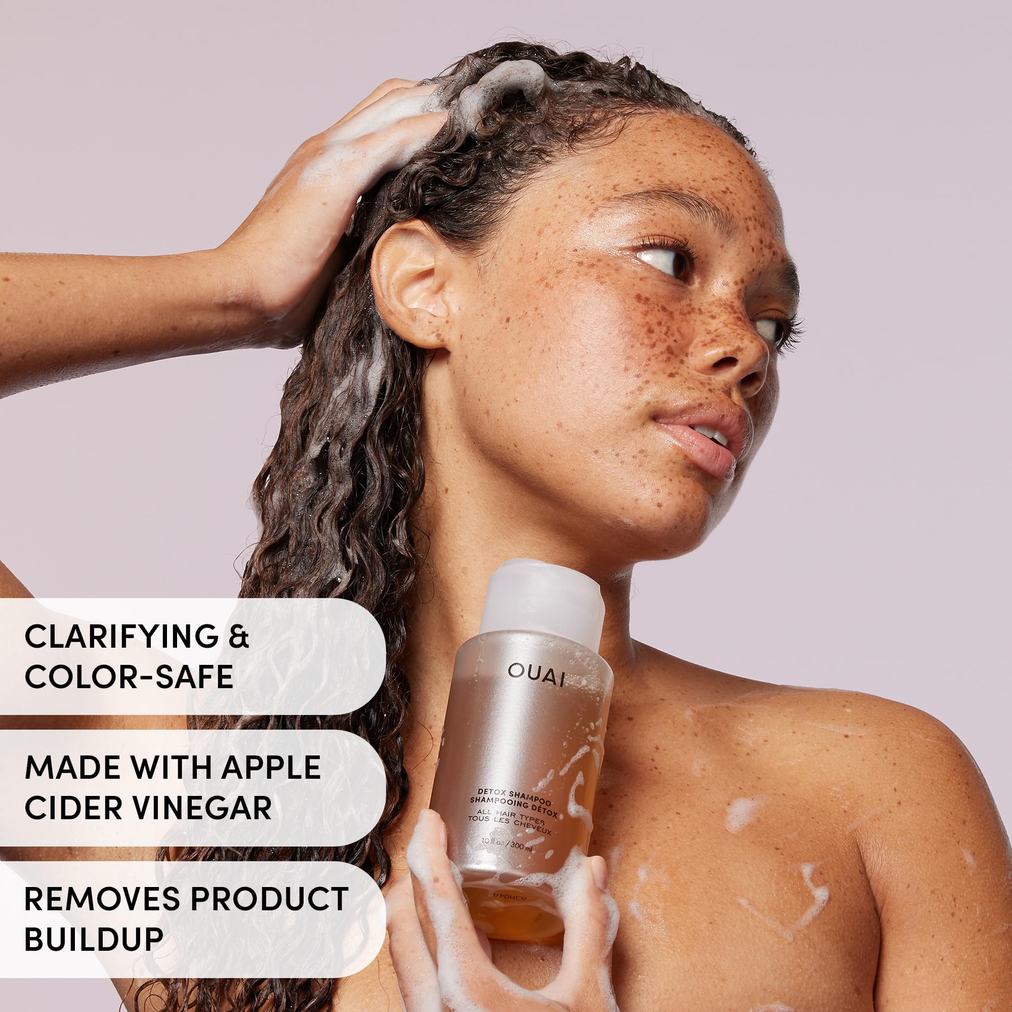 OUAI Detox Shampoo - Clarifying Shampoo for Build Up, Dirt, Oil, Product and Hard Water - Apple Cider Vinegar & Keratin for Clean, Refreshed Hair - Sulfate-Free Hair Care (10 oz) OUAI uk supplements