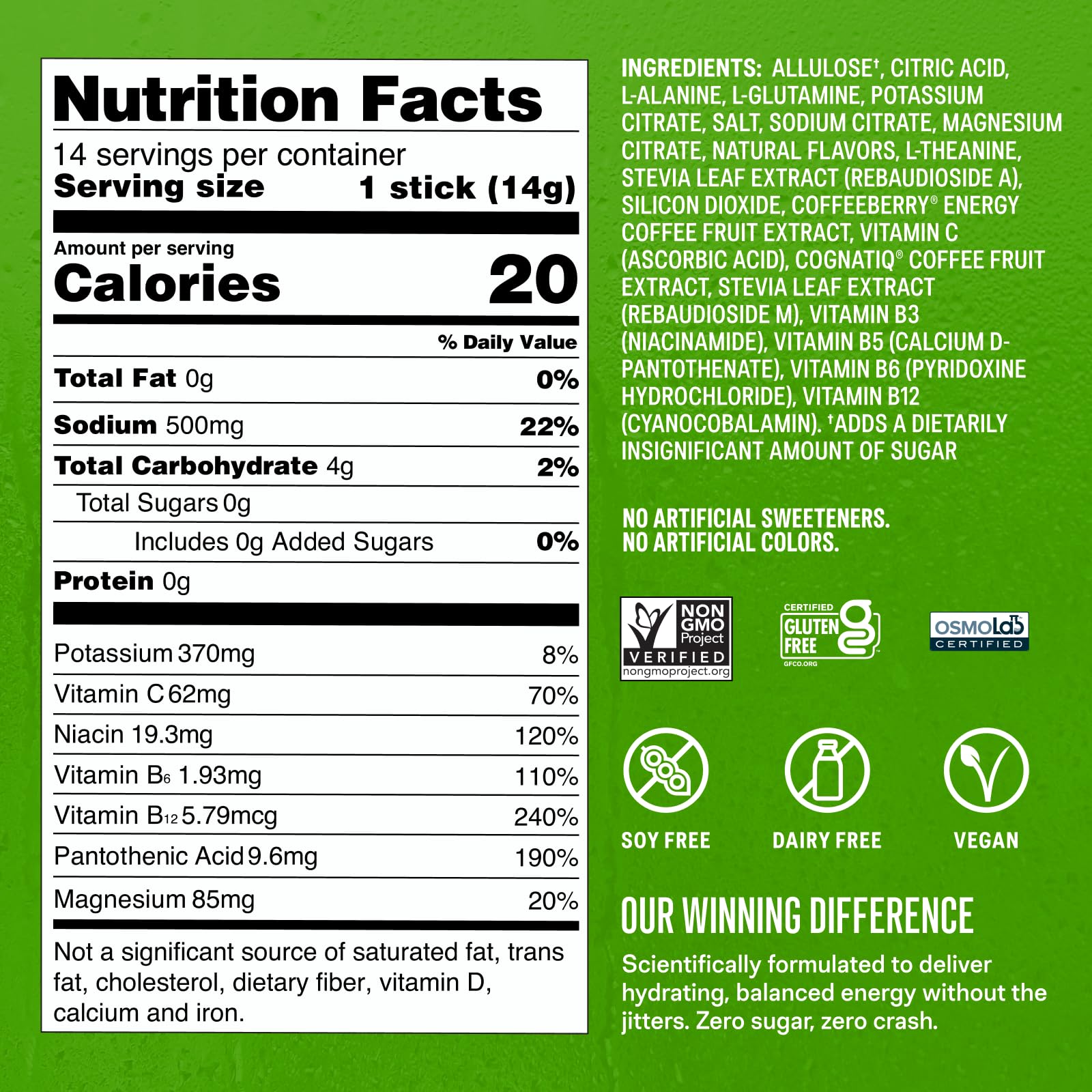 Liquid I.V.® Hydration Multiplier Sugar Free + Energy - Strawberry Kiwi | Electrolyte Powder Drink Mix | 1 Pack (14 Servings) Liquid I.V. uk supplements