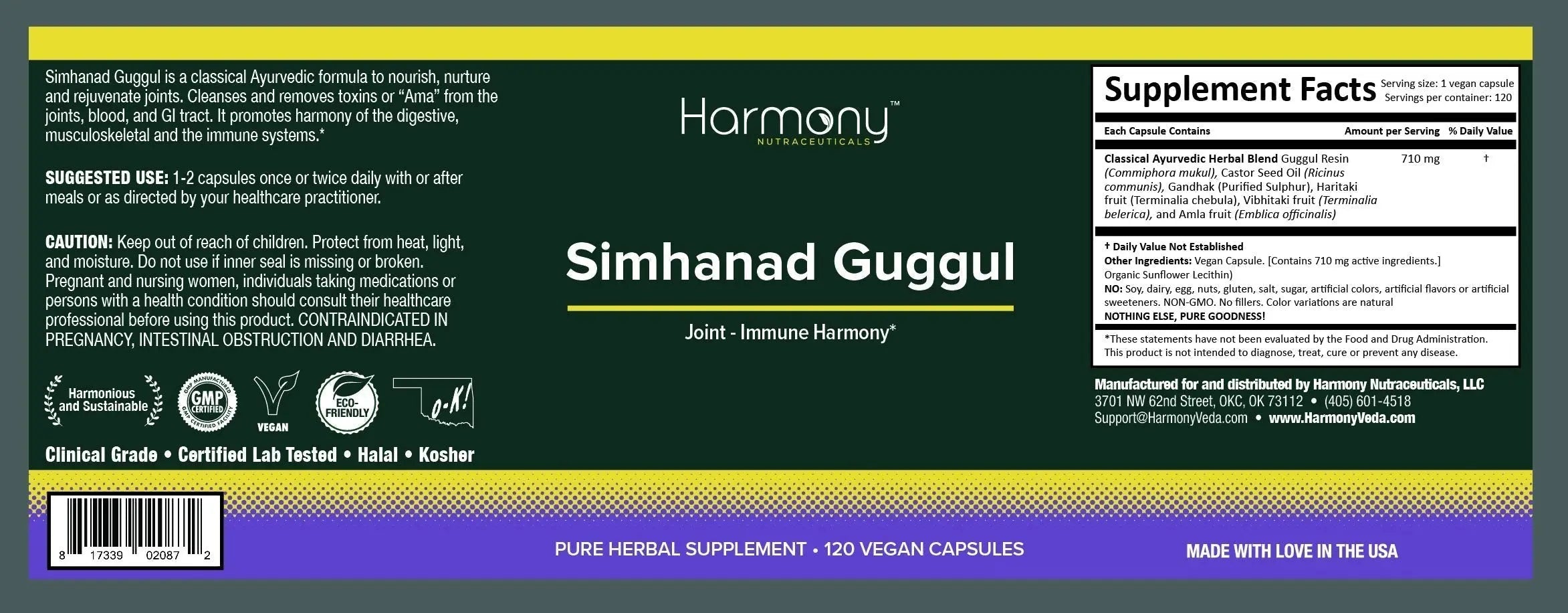 Simhanad Guggul (Joint-Immune Harmony) Harmony Nutraceuticals uk supplements