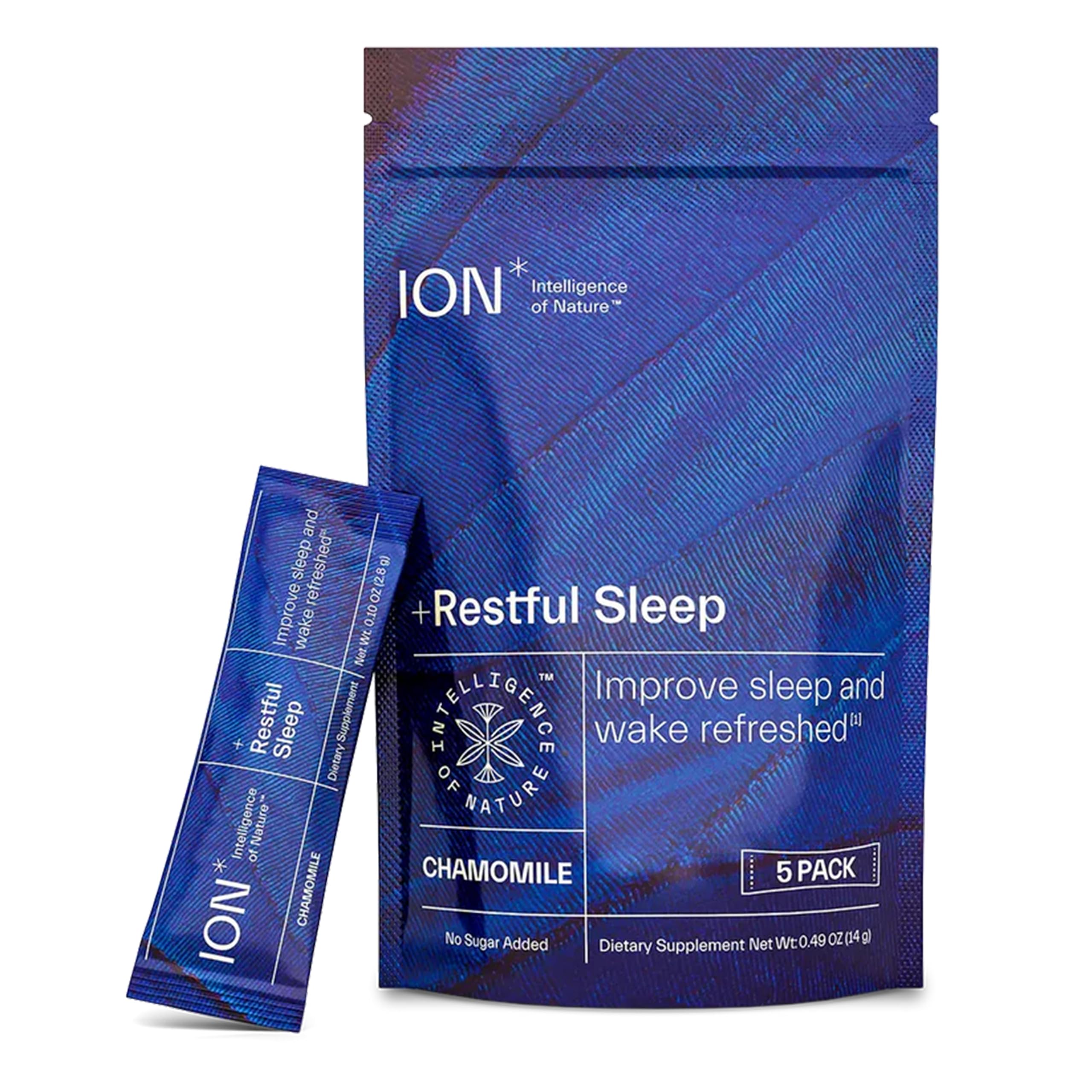 ION* Intelligence of Nature Restful Sleep - Ashwagandha Calm Sleep Aid Powder Drink Mix for Restful Night with Magnesium and L Theanine for Women and Men - 5 Packets ION* Intelligence of Nature uk supplements