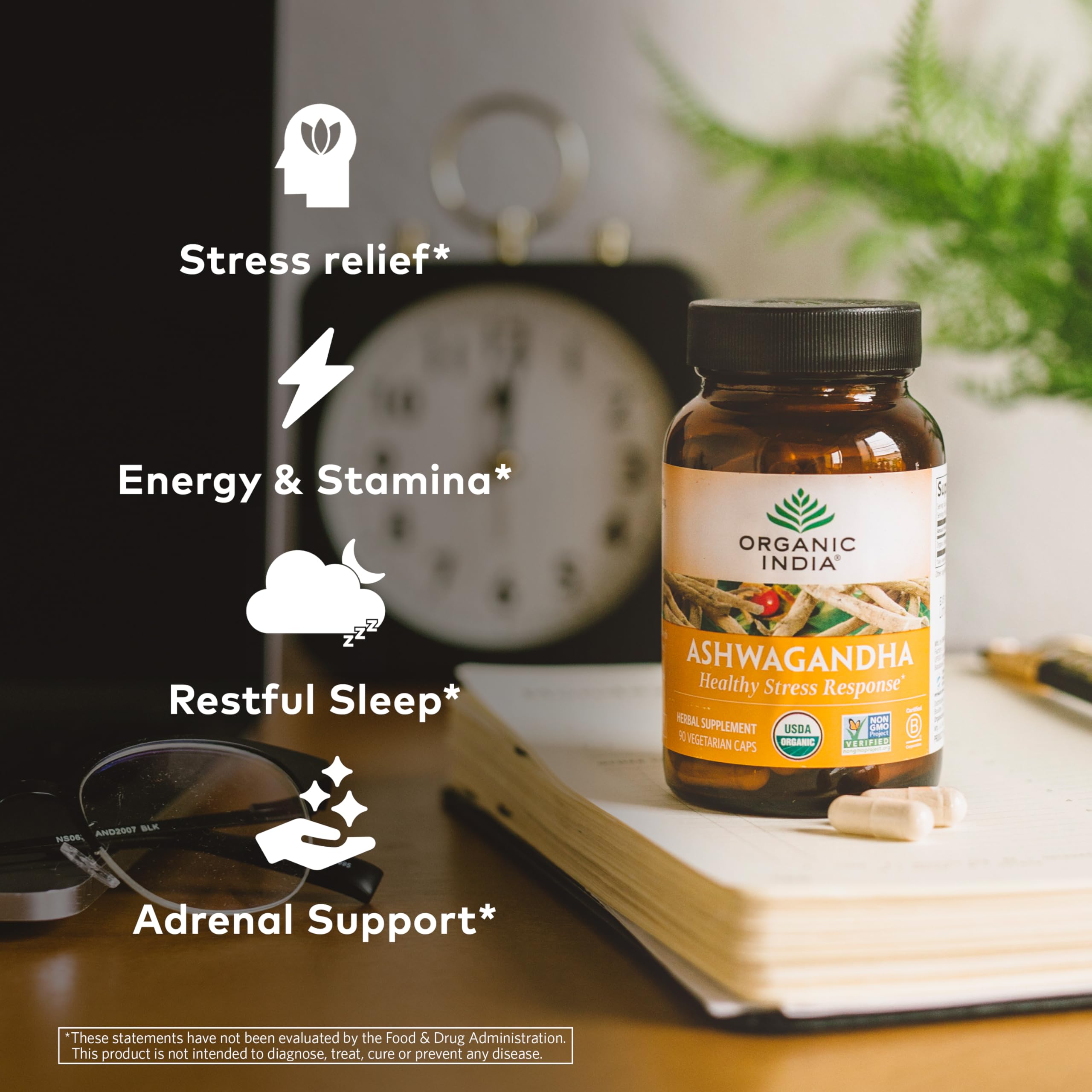 Organic India Ashwagandha Herbal Supplement - Stress Response Support, Vegan, Gluten Organic India uk supplements