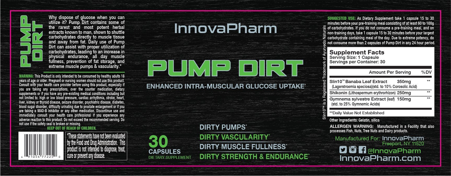 InnovaPharm Pump Dirt - 30 Capsules InnovaPharm uk supplements