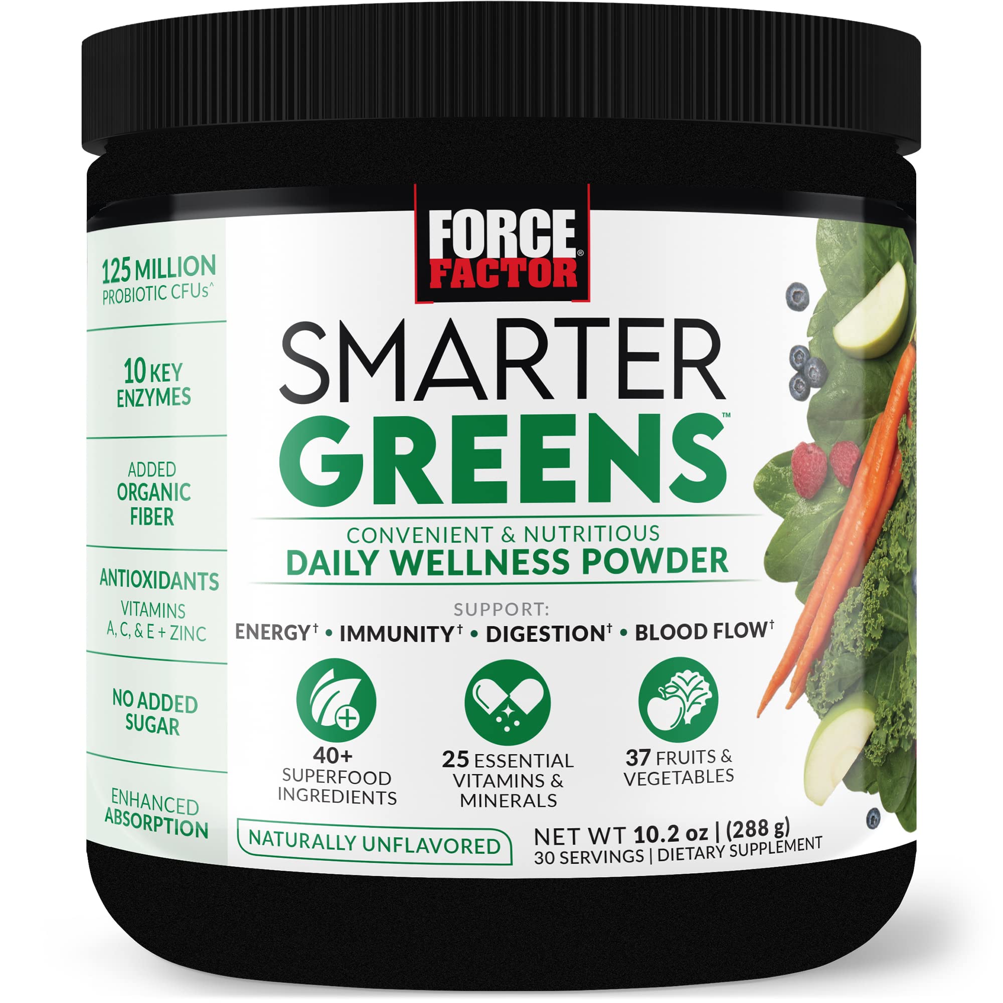 FORCE FACTOR Smarter Greens Daily Wellness Powder to Support Energy, Immunity & Digestion Force Factor uk supplements