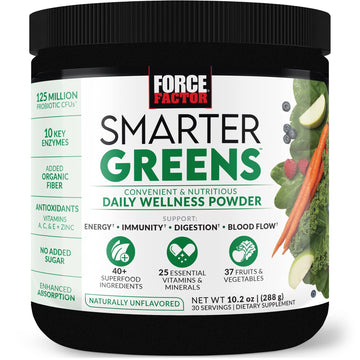 FORCE FACTOR Smarter Greens Daily Wellness Powder to Support Energy, Immunity & Digestion Force Factor uk supplements