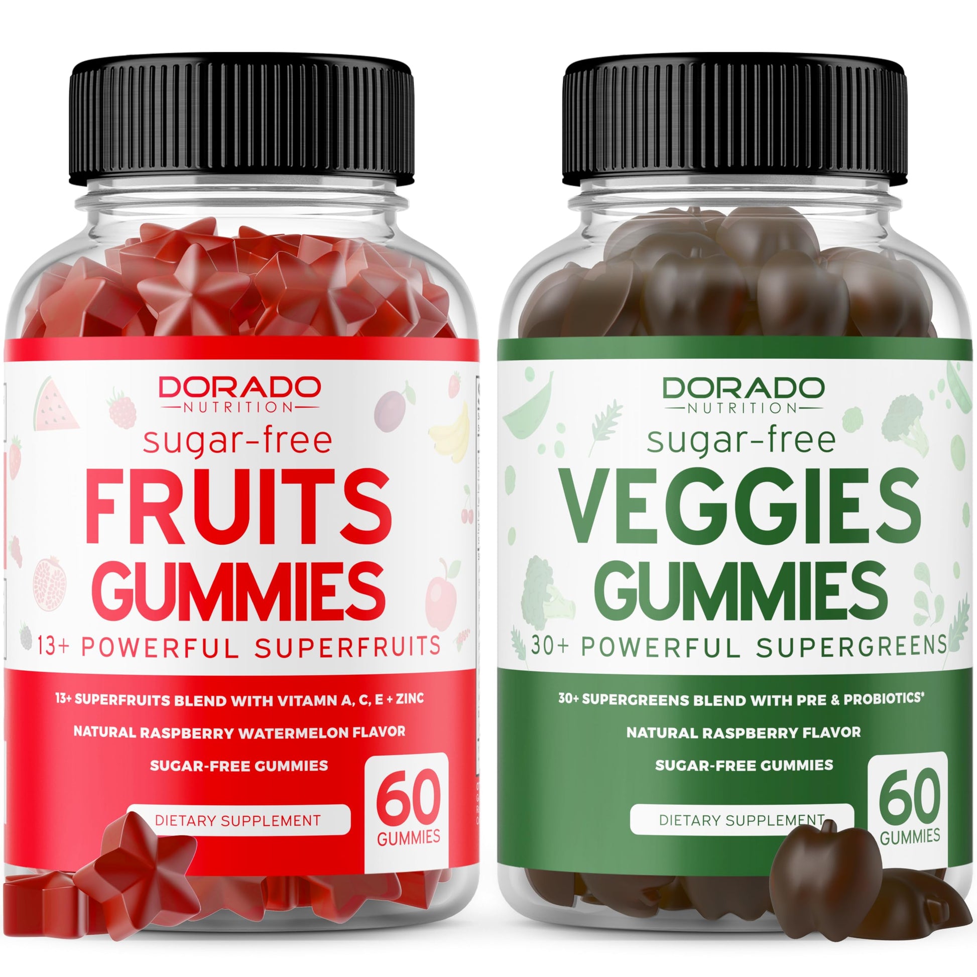 Fruit and Veggies Supplement (120 Gummies) - Premium Sugar-Free Superfood Super Green & Fruit Gummies for Adults - Immunity Support for Men & Women - Non GMO, Vegan Safe & Made in USA DORADO NUTRITION uk supplements