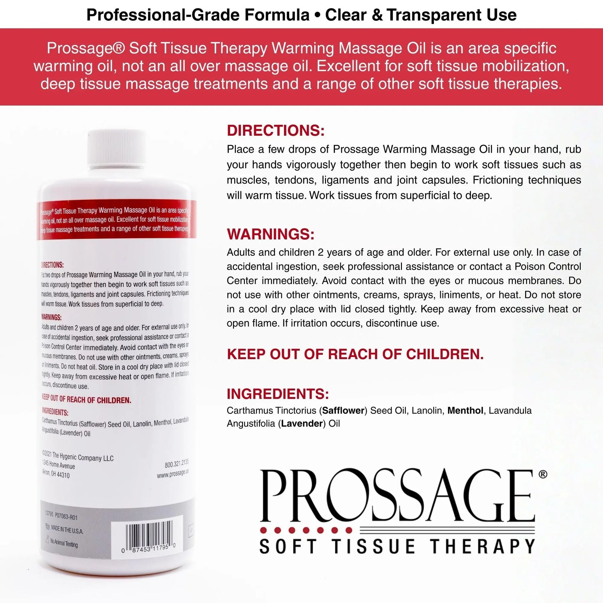 Prossage Heat Warming Relief Massage Oil for Therapuetic Massages, Deep Tissue Massages, and Aromatherapy, Topical Reliever, 32 Ounce Bottle Prossage uk supplements