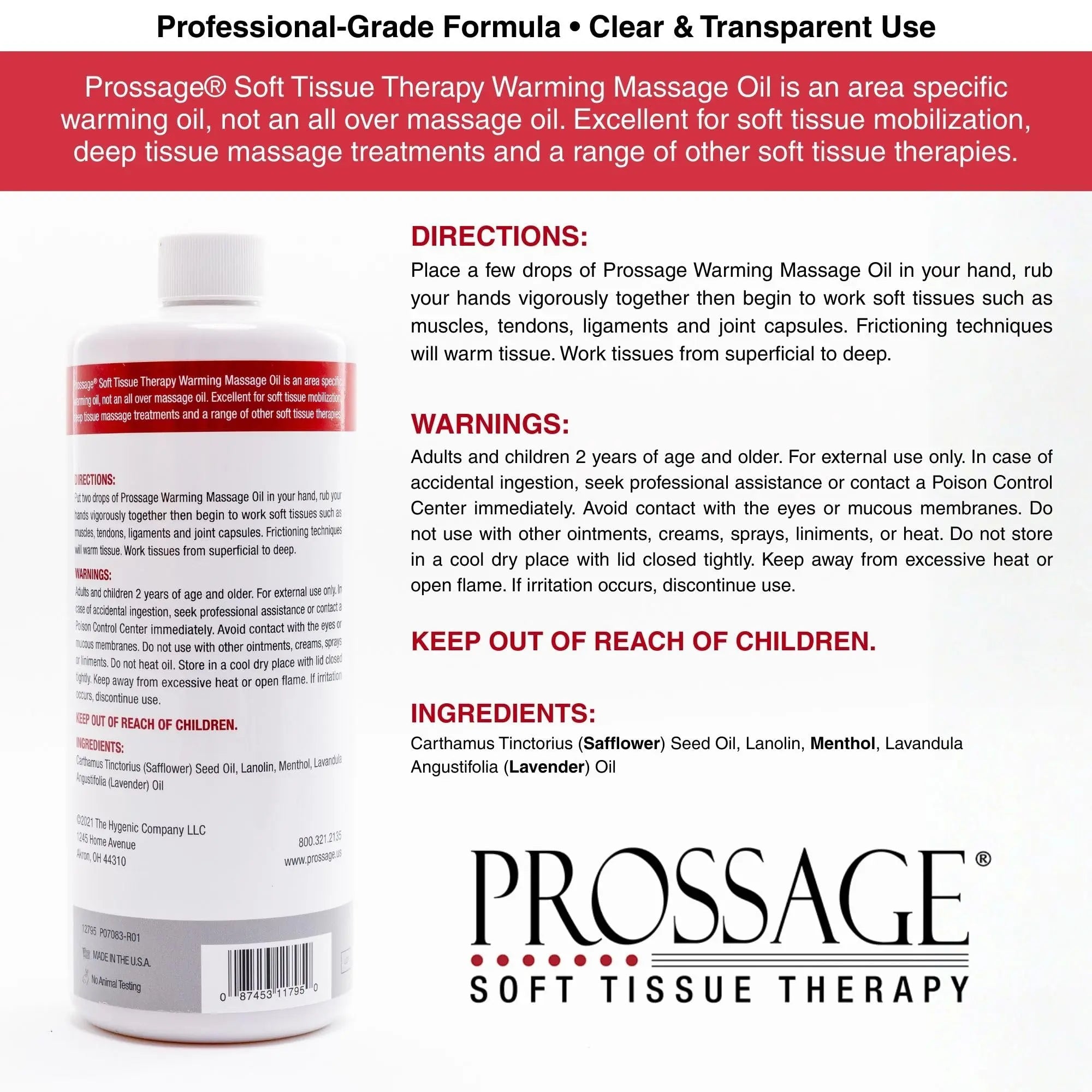 Prossage Heat Warming Relief Massage Oil for Therapuetic Massages, Deep Tissue Massages, and Aromatherapy, Topical Reliever, 32 Ounce Bottle Prossage uk supplements