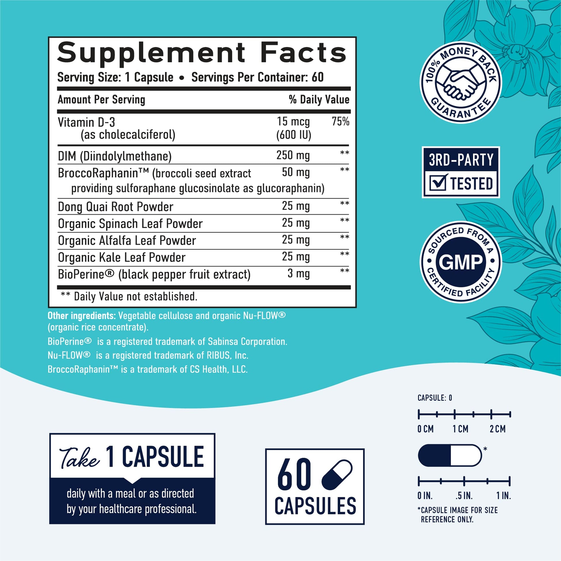 DIM Supplement 250 mg | Estrogen Balance for Women | Hormone Menopause Relief SMNutrition uk supplements