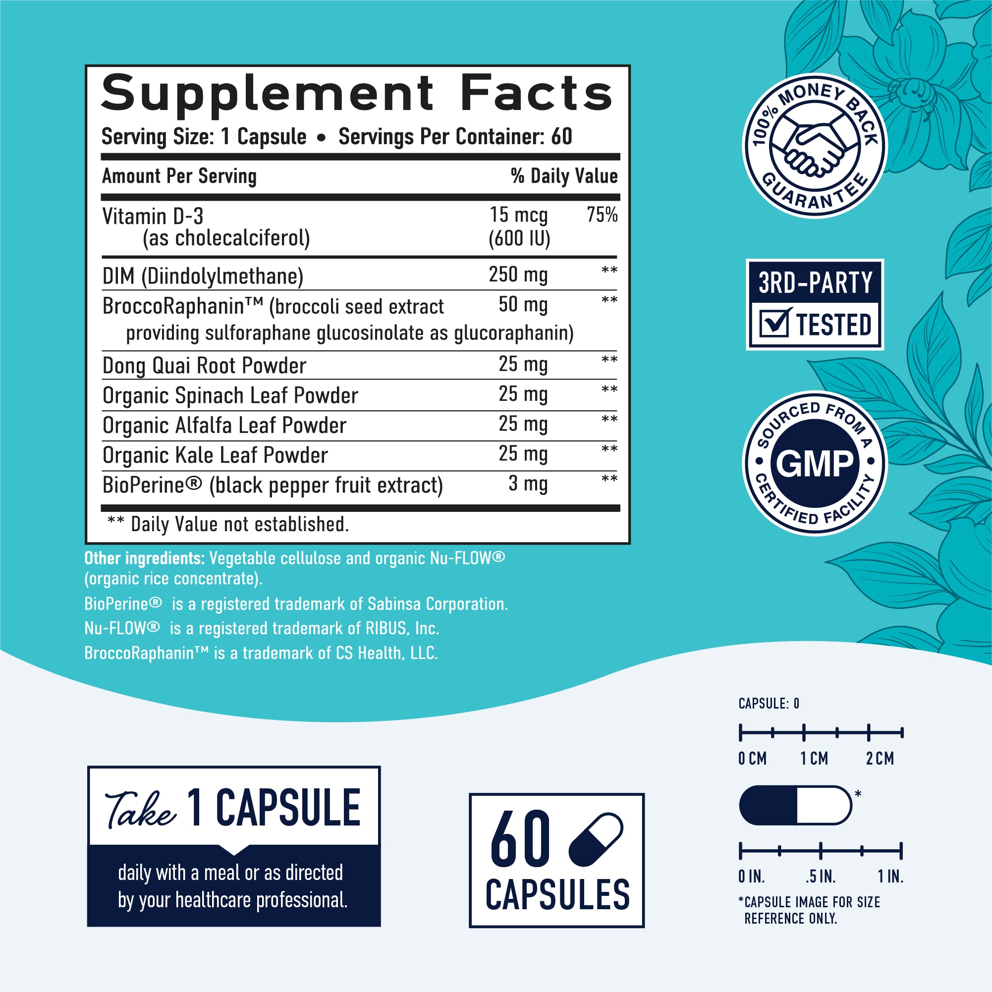 DIM Supplement 250 mg | Estrogen Balance for Women | Hormone Menopause Relief SMNutrition uk supplements