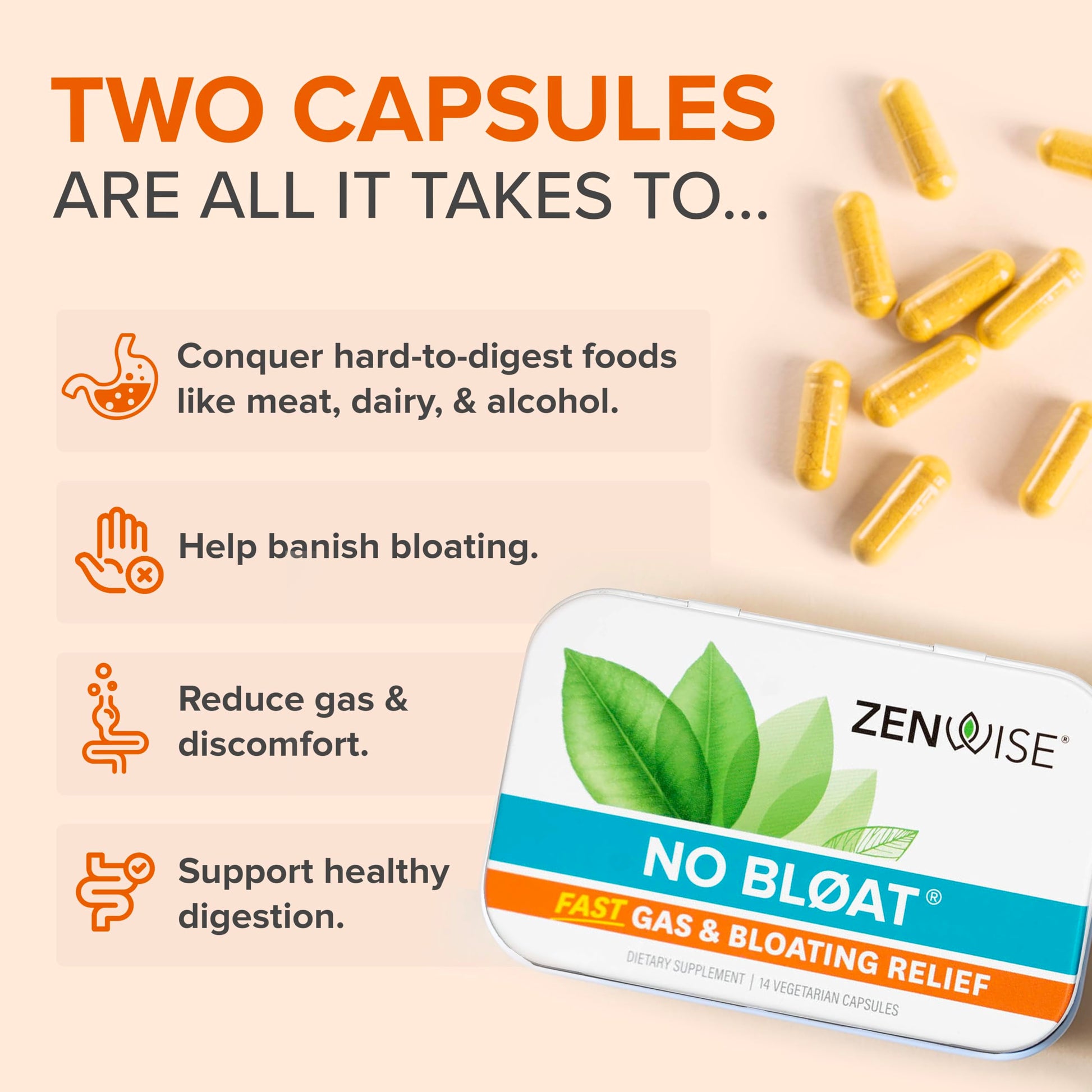 Zenwise Health No Bloat Probiotics for Women and Men Digestive Health with Ginger, Dandelion, and Lactase, Digestive Enzymes for Gas and Bloating Relief - Vegan Water Retention Pills - 14 CT Zenwise Health uk supplements
