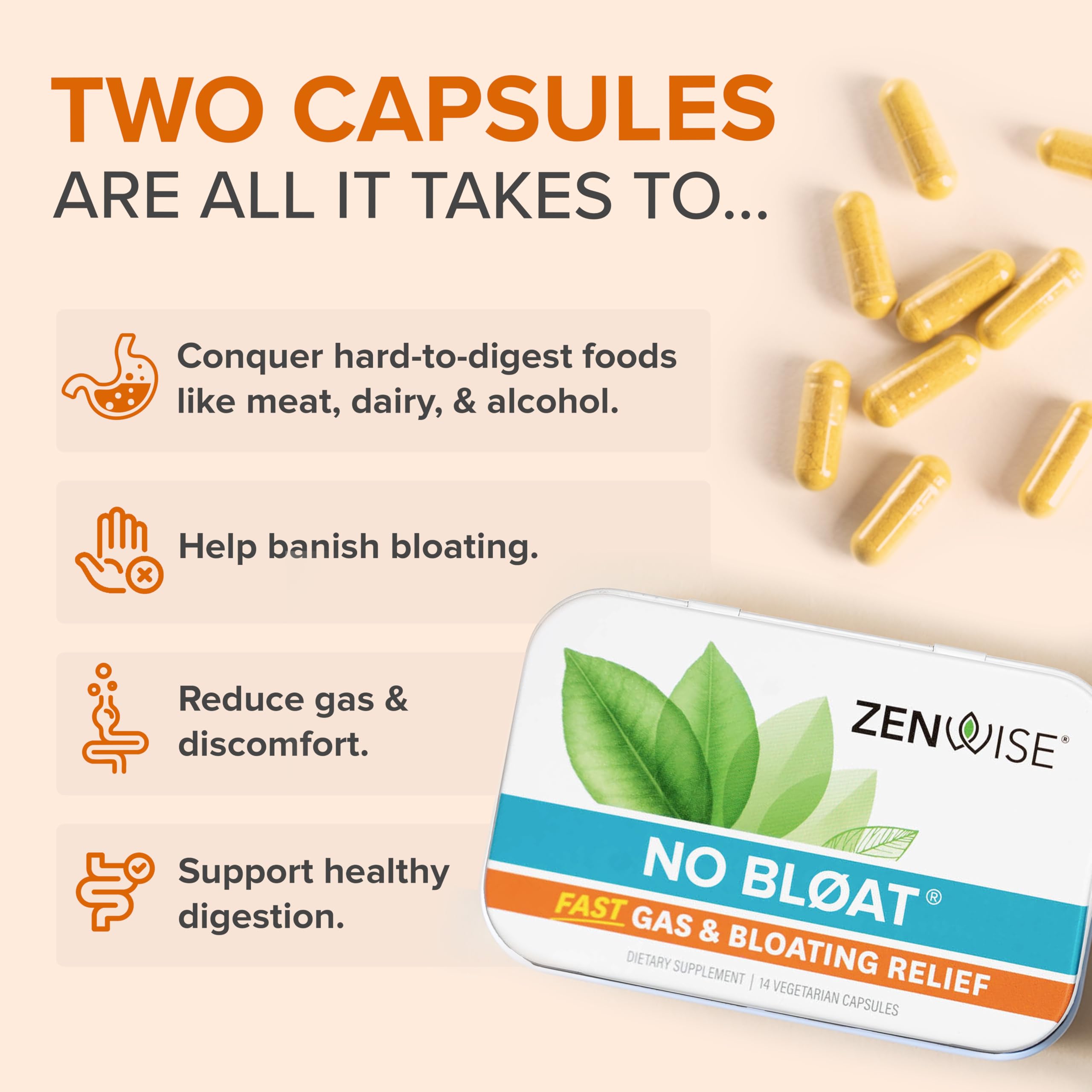 Zenwise Health No Bloat Probiotics for Women and Men Digestive Health with Ginger, Dandelion, and Lactase, Digestive Enzymes for Gas and Bloating Relief - Vegan Water Retention Pills - 14 CT Zenwise Health uk supplements