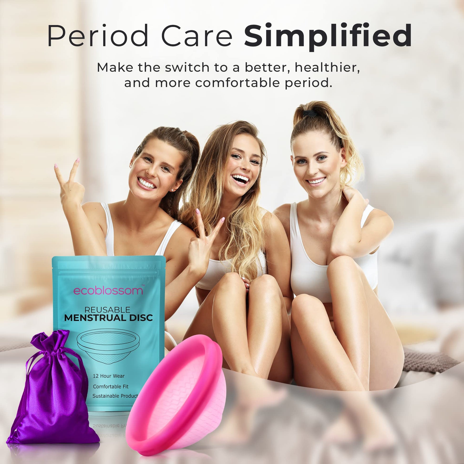 Ecoblossom Reusable Menstrual Disc - Large Menstrual Cup - Soft Period Disc for Women Designed EcoBlossom uk supplements