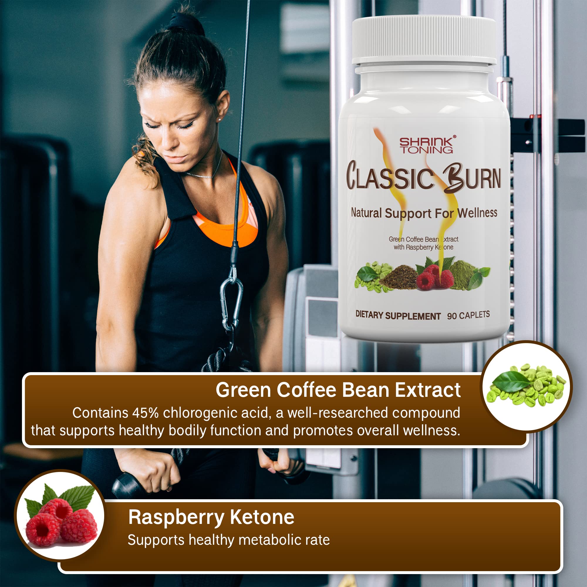 shrink Classic Burn - Pure Green Coffee Bean Extract and Raspberry Ketones with 45% shrink uk supplements