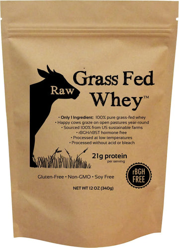Raw Grass Fed Whey Protein Powder, Unflavored – 1 Ingredient, No Additives or Fillers, Undenatured, Made in USA, 12 oz Raw Organic Whey uk supplements