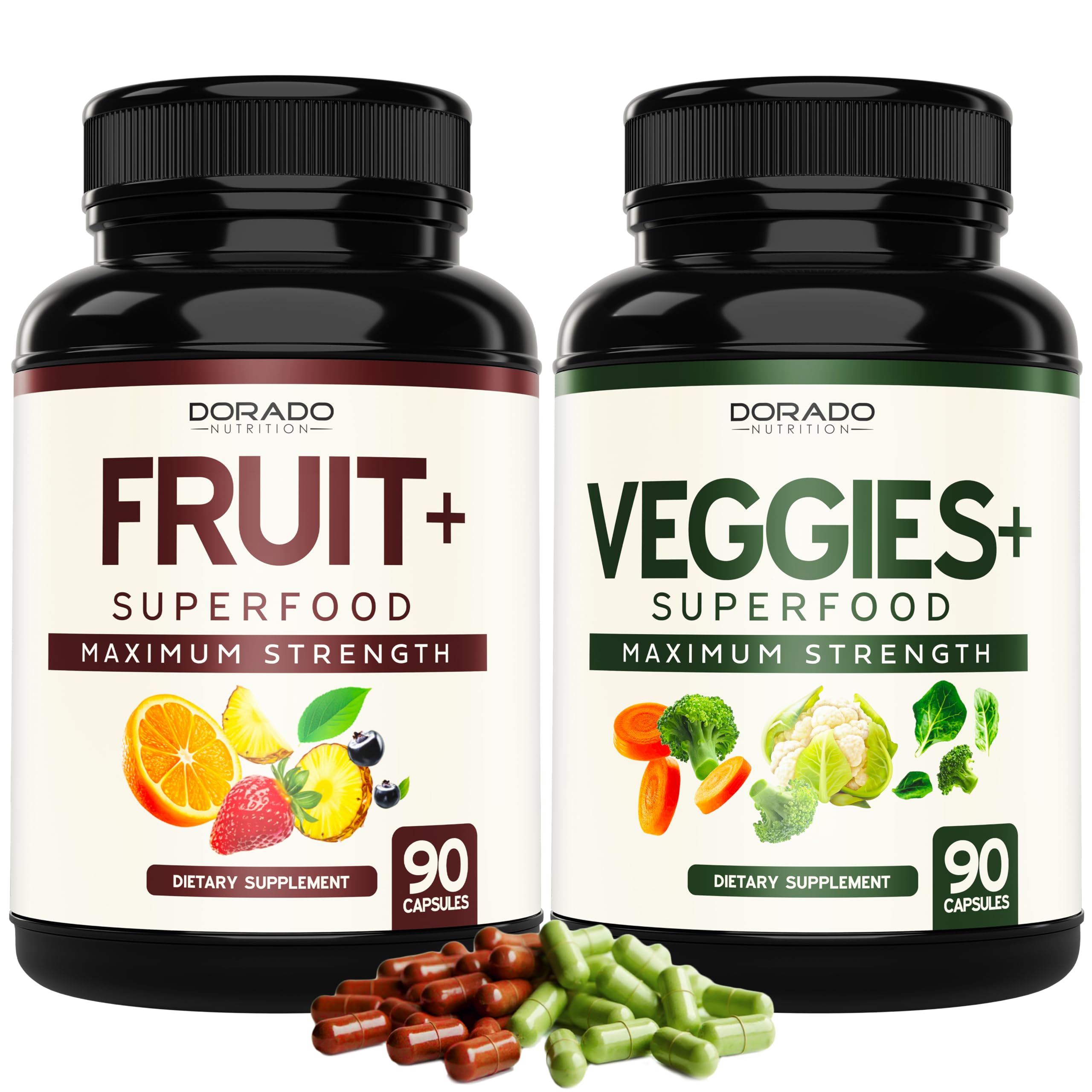 Fruit and Veggies Supplement (180 Capsules) Superfood Fruits and Vegetables Supplements for Adults - Premium Super Food for Energy and Immune Support - Veggies Capsules - Non-GMO & Vegan - USA Made DORADO NUTRITION uk supplements