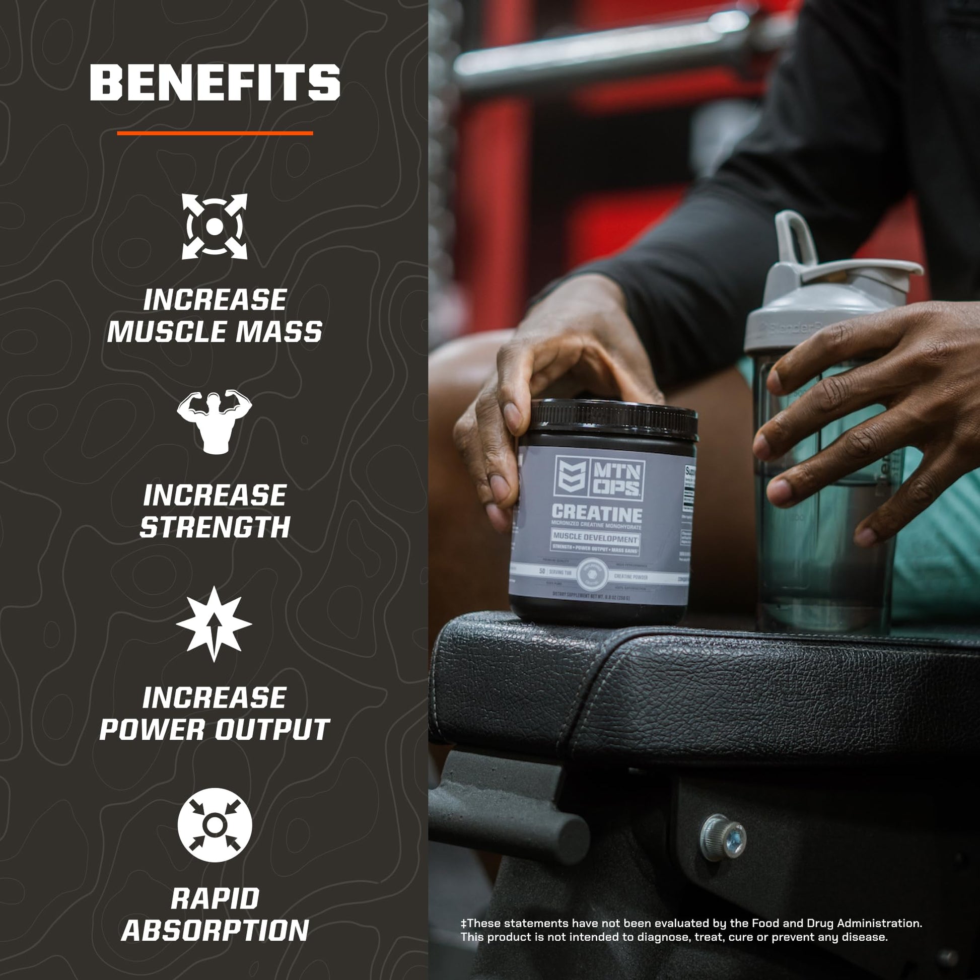 MTN OPS Micronized Creatine Monohydrate Powder – Unflavored 5 g per Serving, 50 Servings – Pure Creatine for Men for Muscle Recovery & Strength Training MTN OPS uk supplements