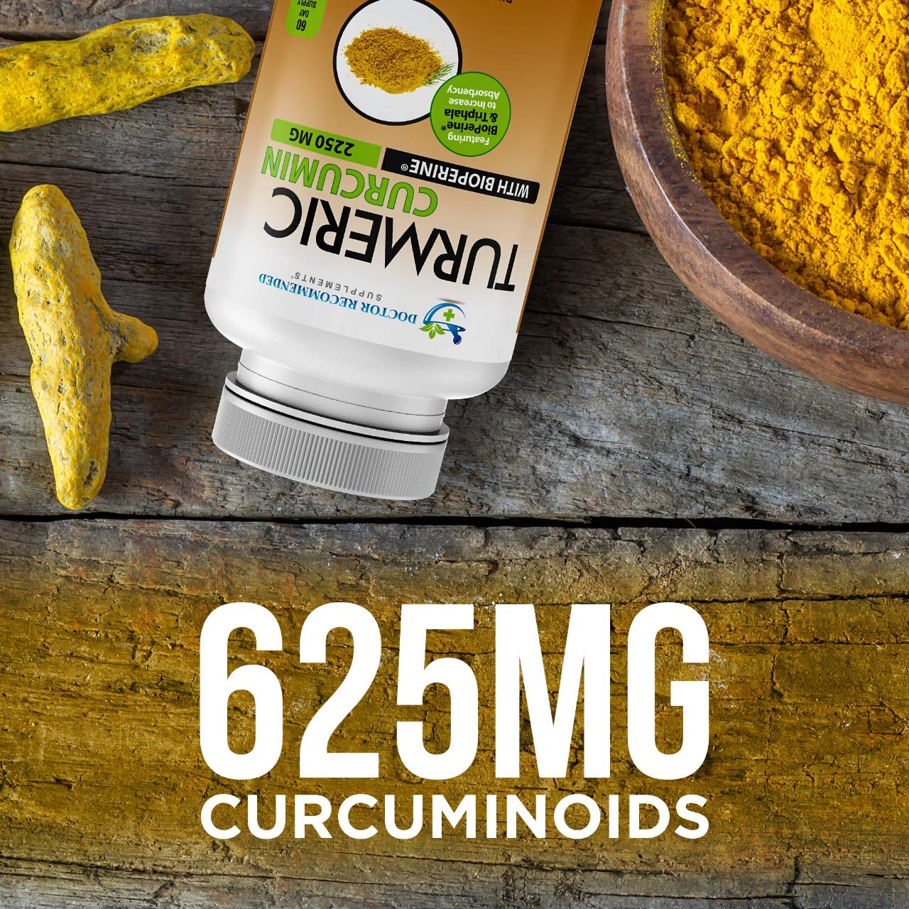 Turmeric Curcumin - 2250mg/d - Veggie Caps - 95% Curcuminoids with Black Pepper DOCTOR RECOMMENDED SUPPLEMENTS uk supplements