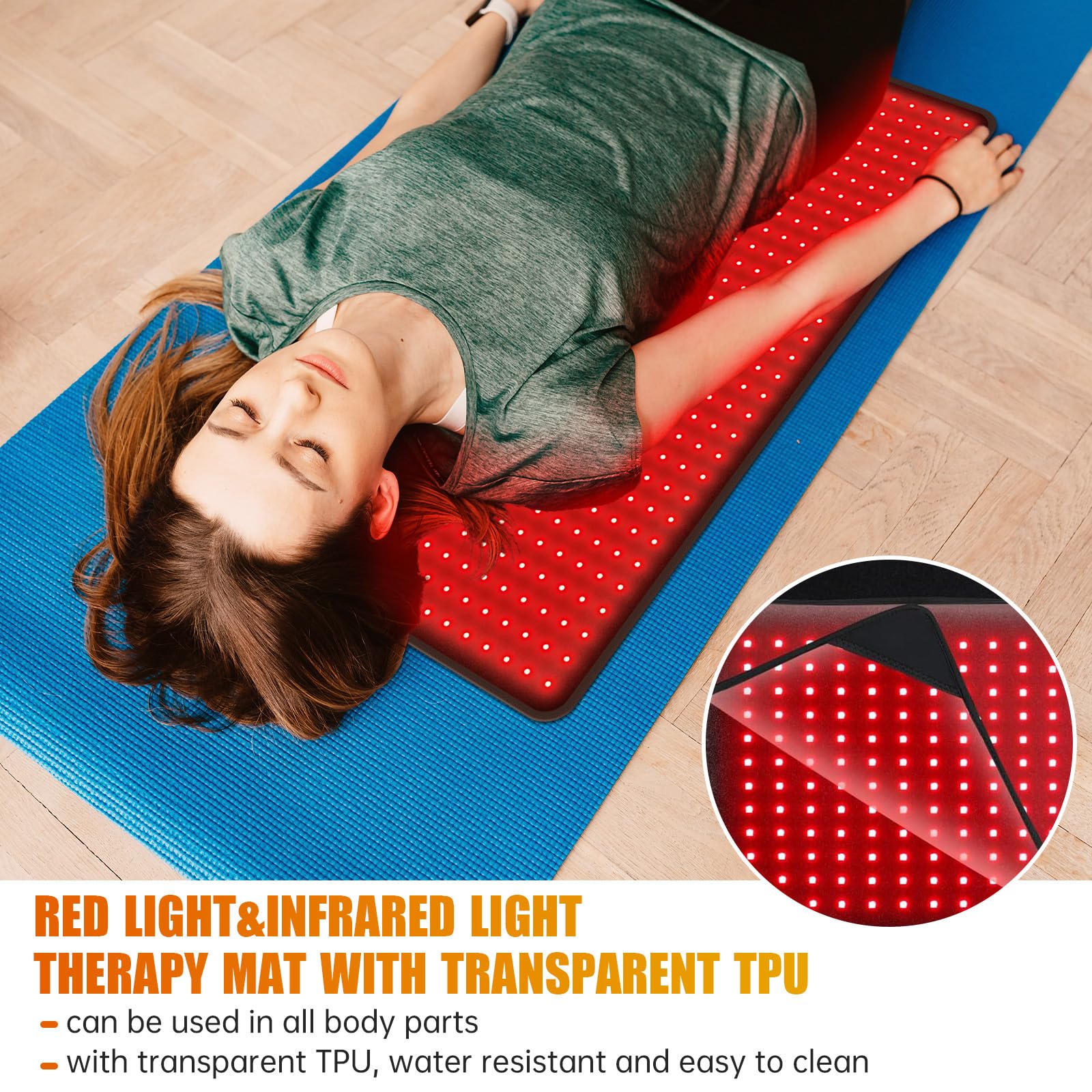 LED Red Light Therapy Pad Upgraded Large Size 660nm Red Light and 850nm Near Infrared Light AOCAAUP uk supplements