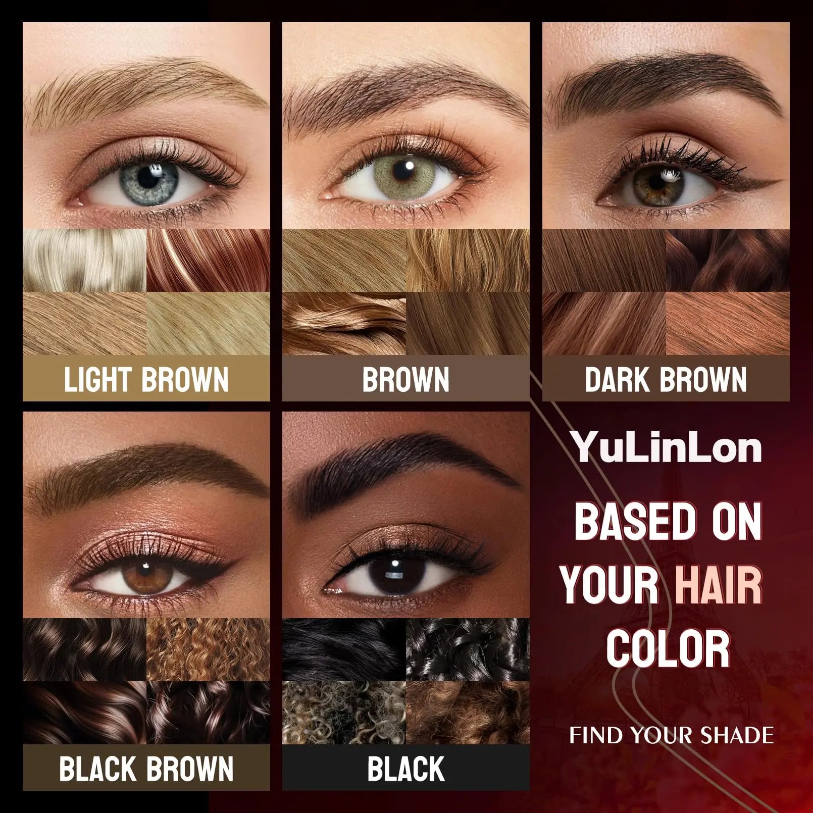 YuLinLon Double-Headed Brow Pen, Ultra-Precise Hair-Like Strokes, Long-Lasting Waterproof Makeup, Available in 5 Natural Shades (3#Dark Brown) Yulinlon uk supplements