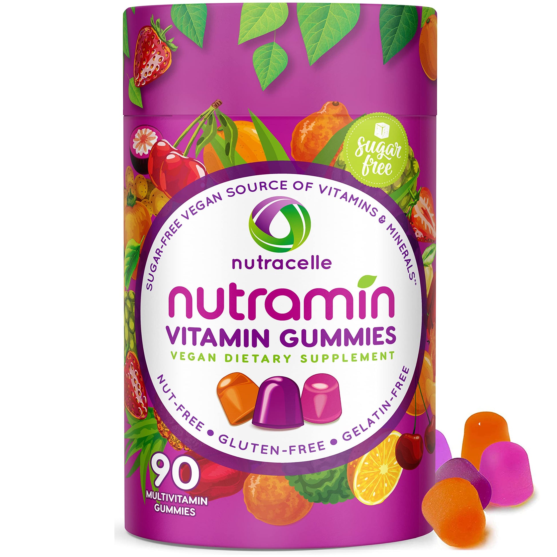 NUTRAMIN Daily Vegan Keto Multivitamin Gummies Vitamin C, D2, and Zinc for Immunity Nutracelle uk supplements