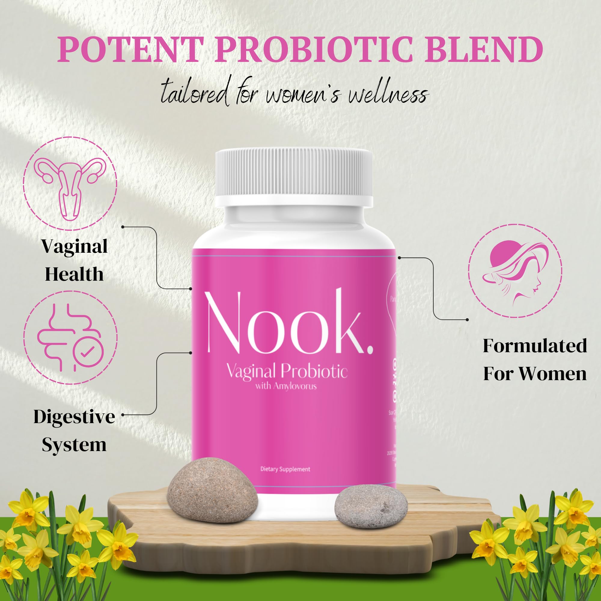 Nook Vaginal Probiotics for Women - pH Balance & Odor Control Feminine Health Supplements Nook uk supplements