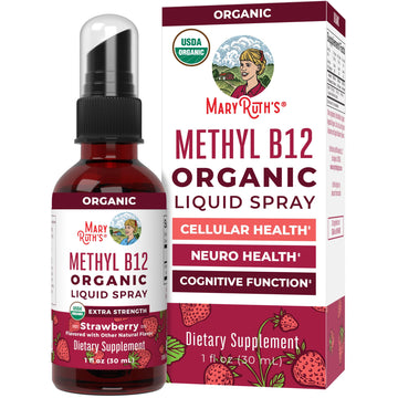 MaryRuth Organics Vitamin B12 Liquid Spray | Vegan, Non-GMO, Gluten-Free | USDA Organic Supplement | Energy & Nervous System Support | B12 Vitamins for Women & Men | 720 mcg | 1 Fl Oz MARYRUTH'S uk supplements