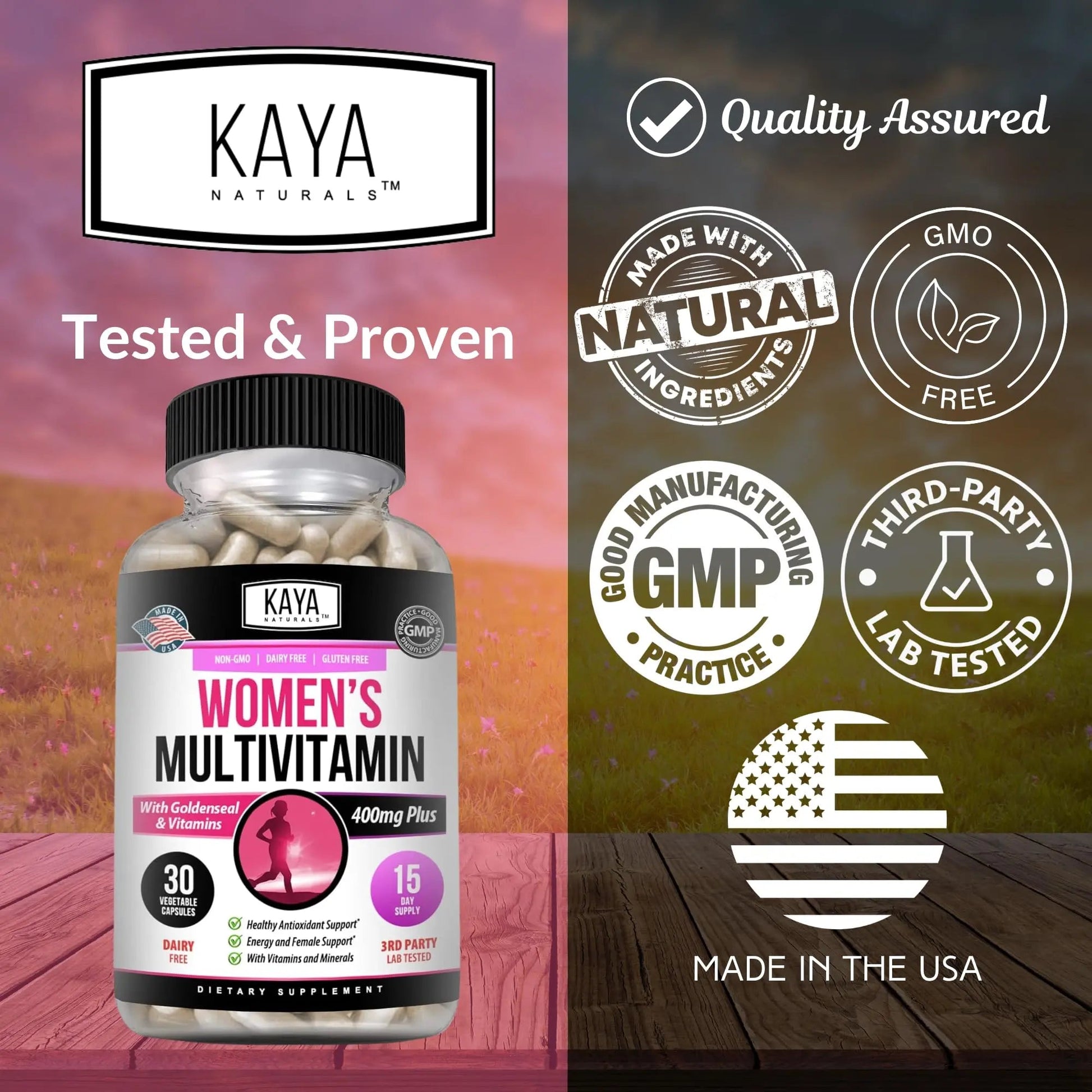 Kaya Naturals Women's Multivitamin, Overall Healthy Antioxidant, and Immune Support, Vitamins A, D, C, E, Biotin Kaya Naturals uk supplements