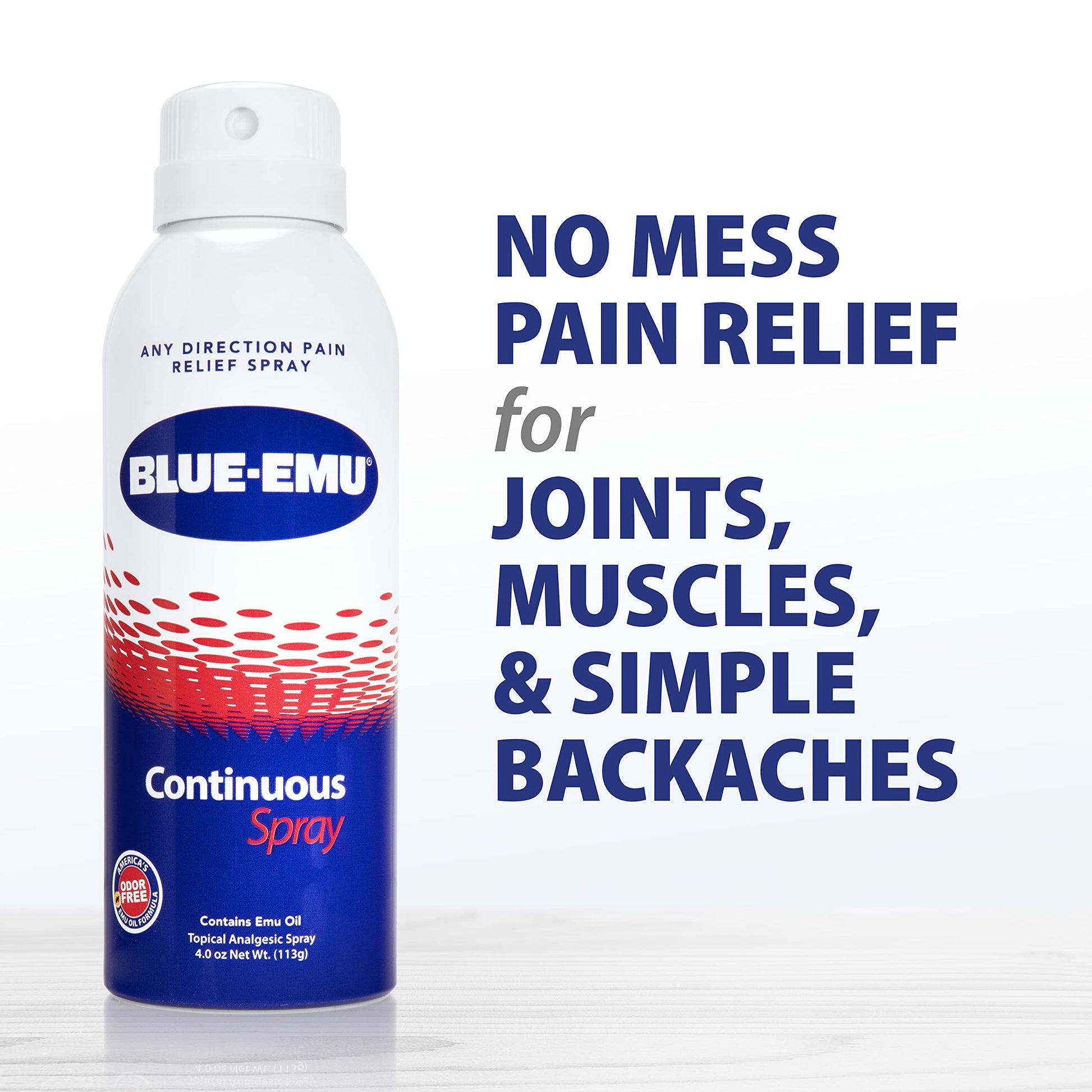 Blue-Emu Continuous Pain Relief Spray for Fast-Acting Joint & Muscle Relief, 4 Oz, 1 Pack BLUE-EMU uk supplements