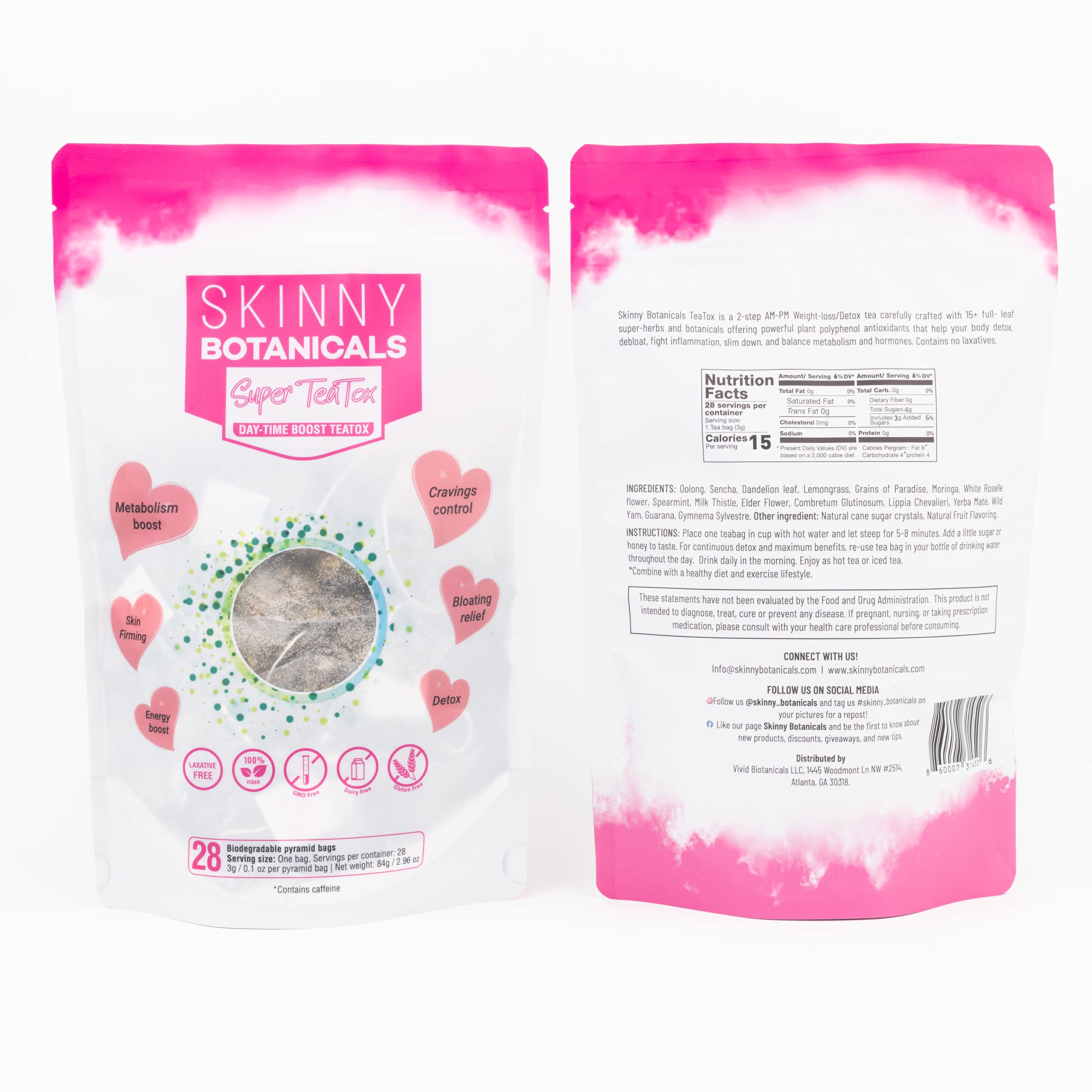 Skinny Botanicals Daytime Detox Tea for Body Cleanse All Natural - Laxative-Free, Supports Skinny Botanicals uk supplements